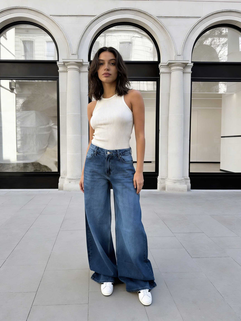 Loose Baggy - Low-Waist Rich Mid Blue Jeans Baggy CIZARO - Cizaro Jeans