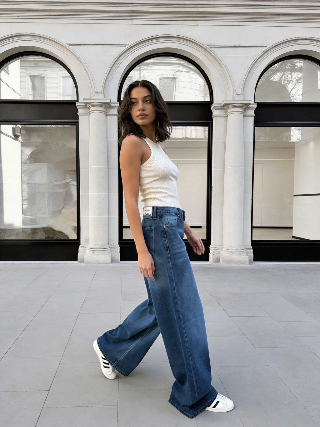 Loose Baggy - Low-Waist Rich Mid Blue Jeans Baggy CIZARO - Cizaro Jeans