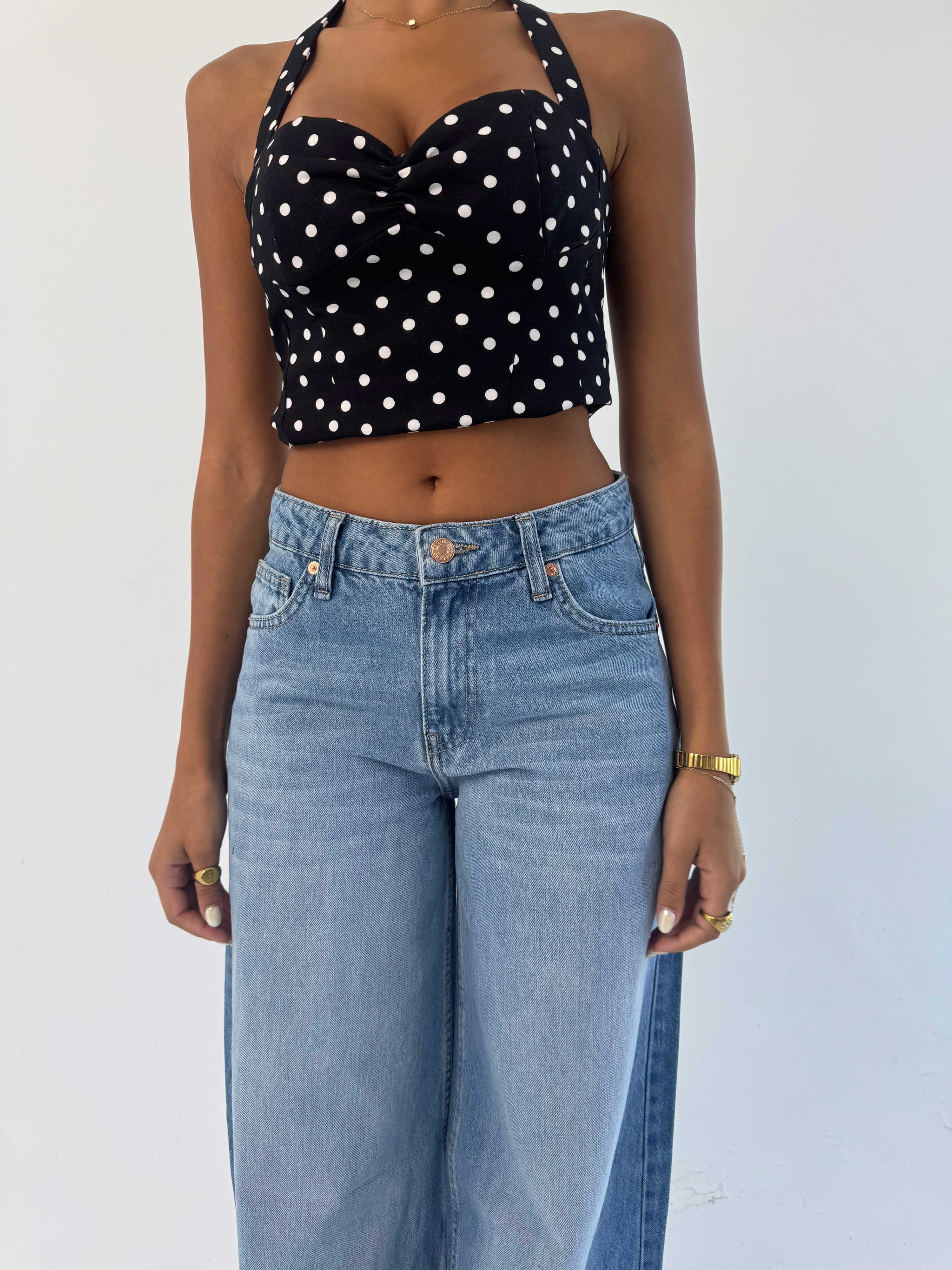 Loose baggy Mid Rise Light Wash blue jeans