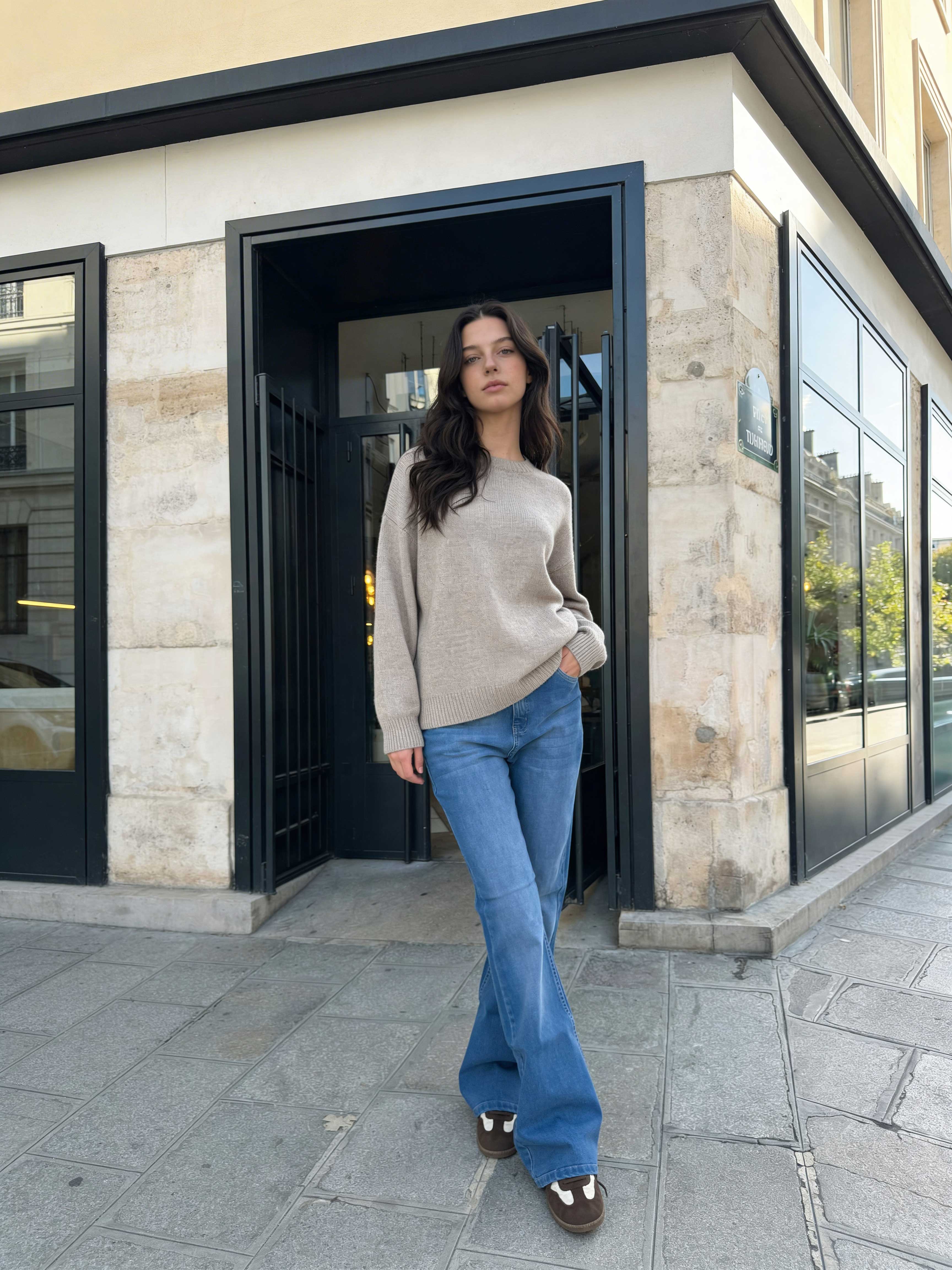 Flare – High-Waist Powder Blue Jeans Flare CIZARO - Cizaro Jeans