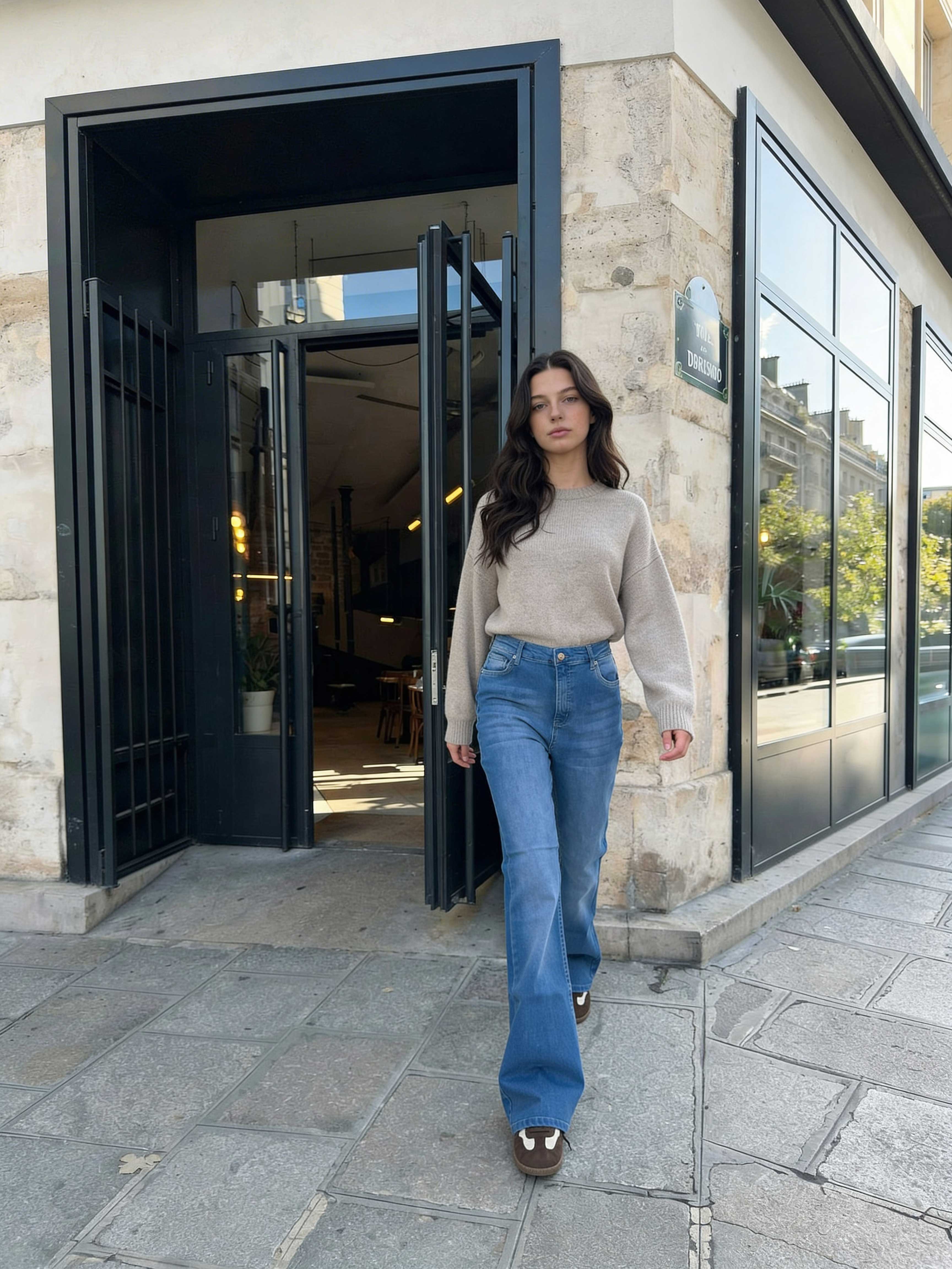 Flare – High-Waist Powder Blue Jeans Flare CIZARO - Cizaro Jeans