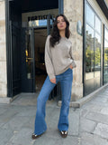 Flare – High-Waist Powder Blue Jeans Flare CIZARO - Cizaro Jeans