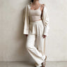 Trousers – Ecru Wide-Leg Linen Effect Trousers