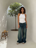 Super Baggy – Mid-Rise Vintage Blue Green Jeans Super Baggy CIZARO - Cizaro Jeans