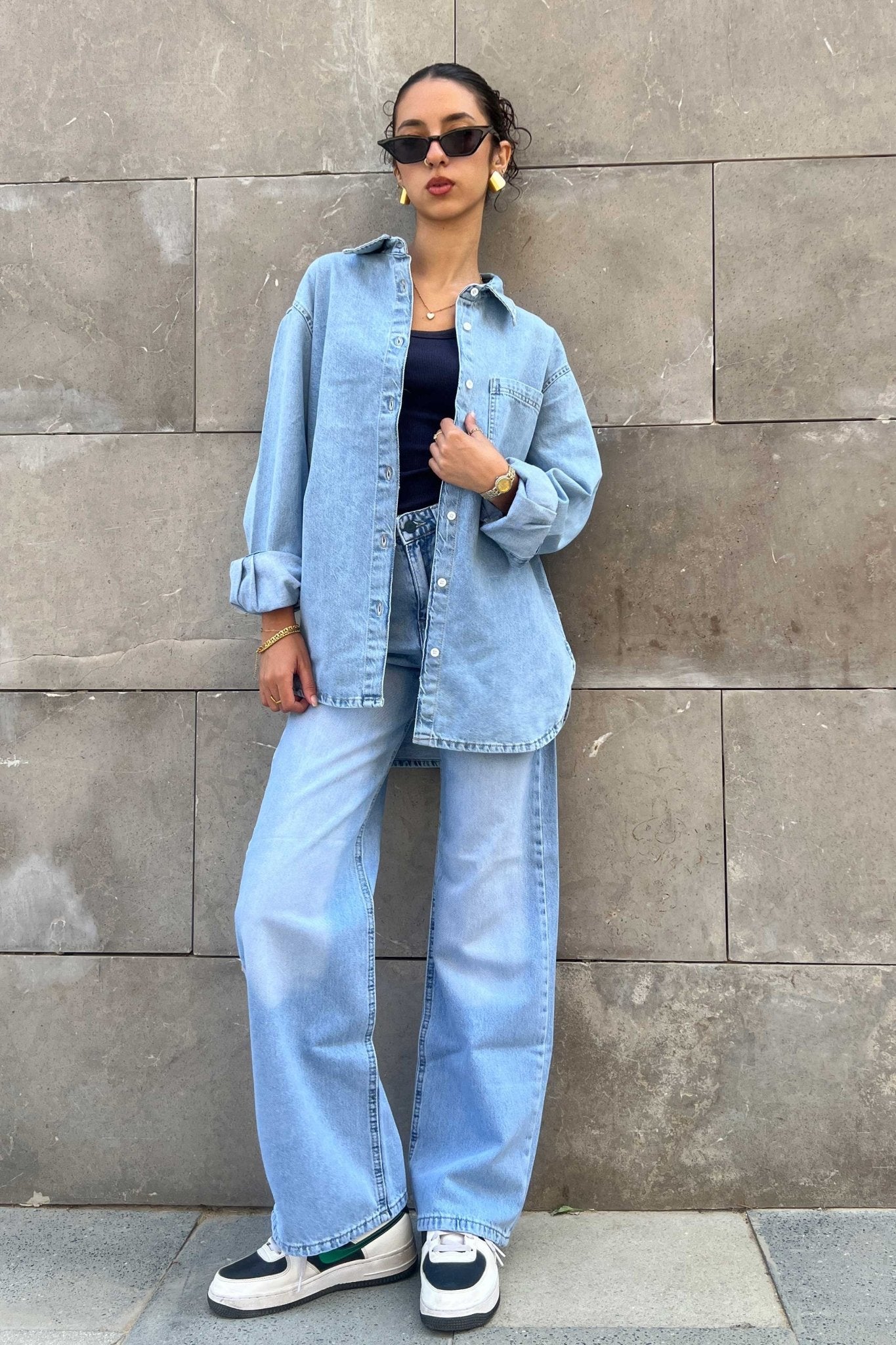 Oversized - Denim Blue Mirage Shirt Denim Shirt CIZNEW - Cizaro Jeans