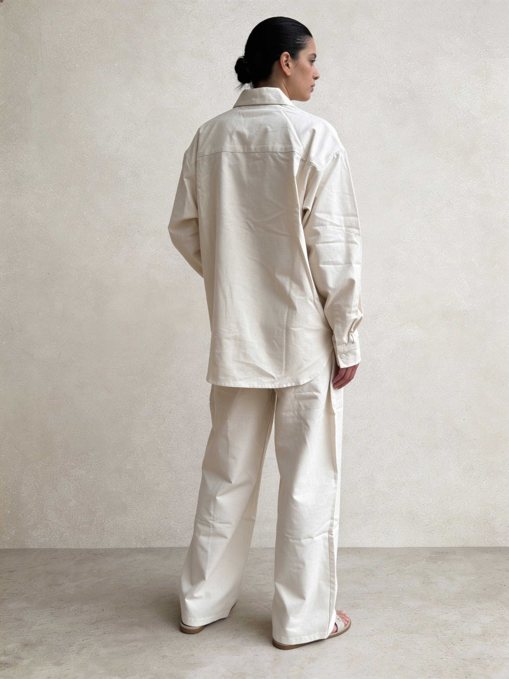 Shirt – Ecru Oversized Linen Effect Shirt Shirts - Tops CIZARO - Cizaro Jeans