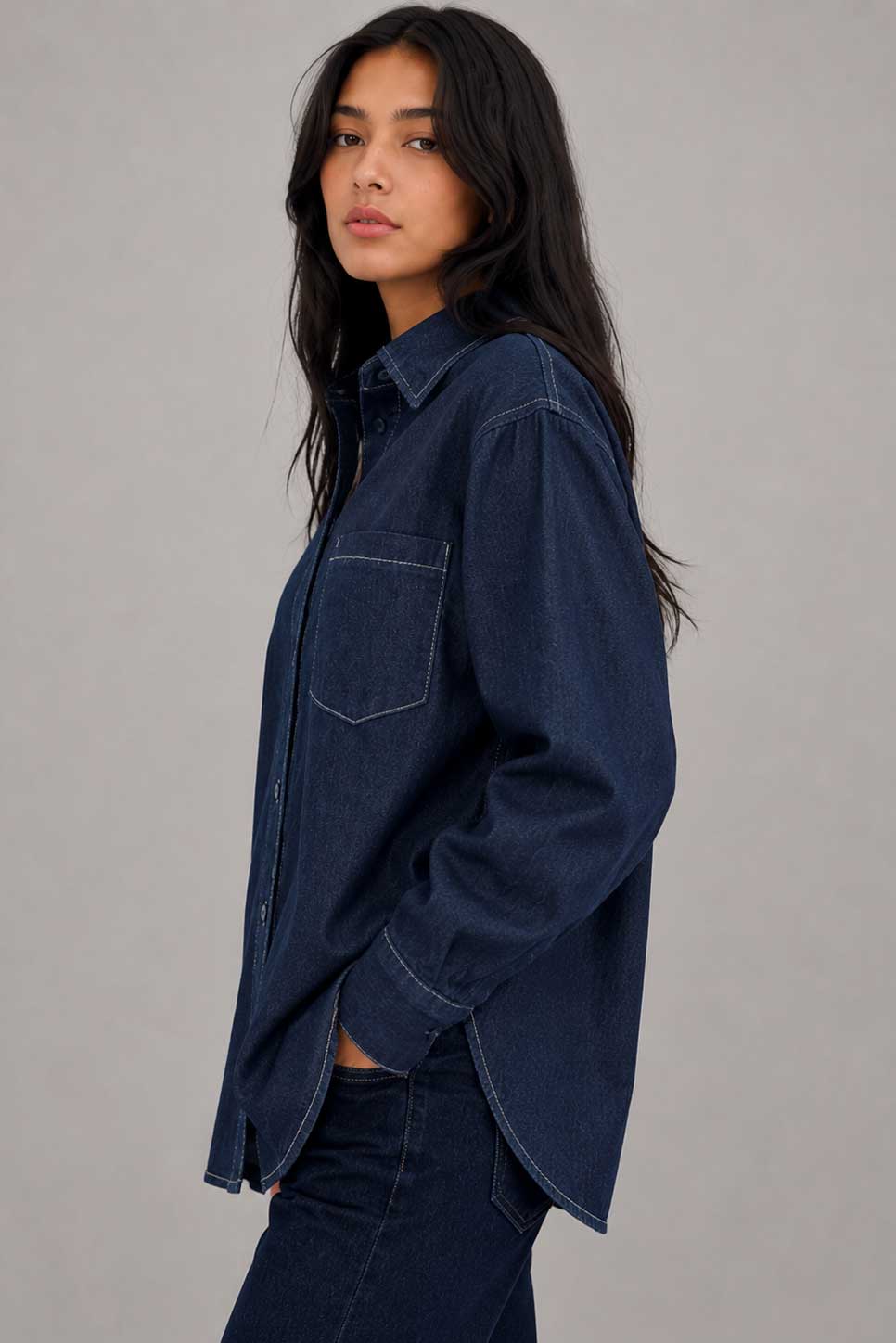 Oversized Denim Shirt – Raw Denim