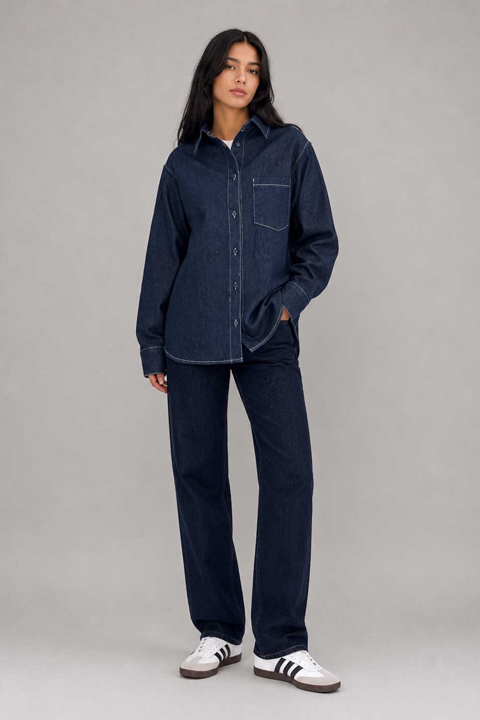 Oversized Denim Shirt – Raw Denim