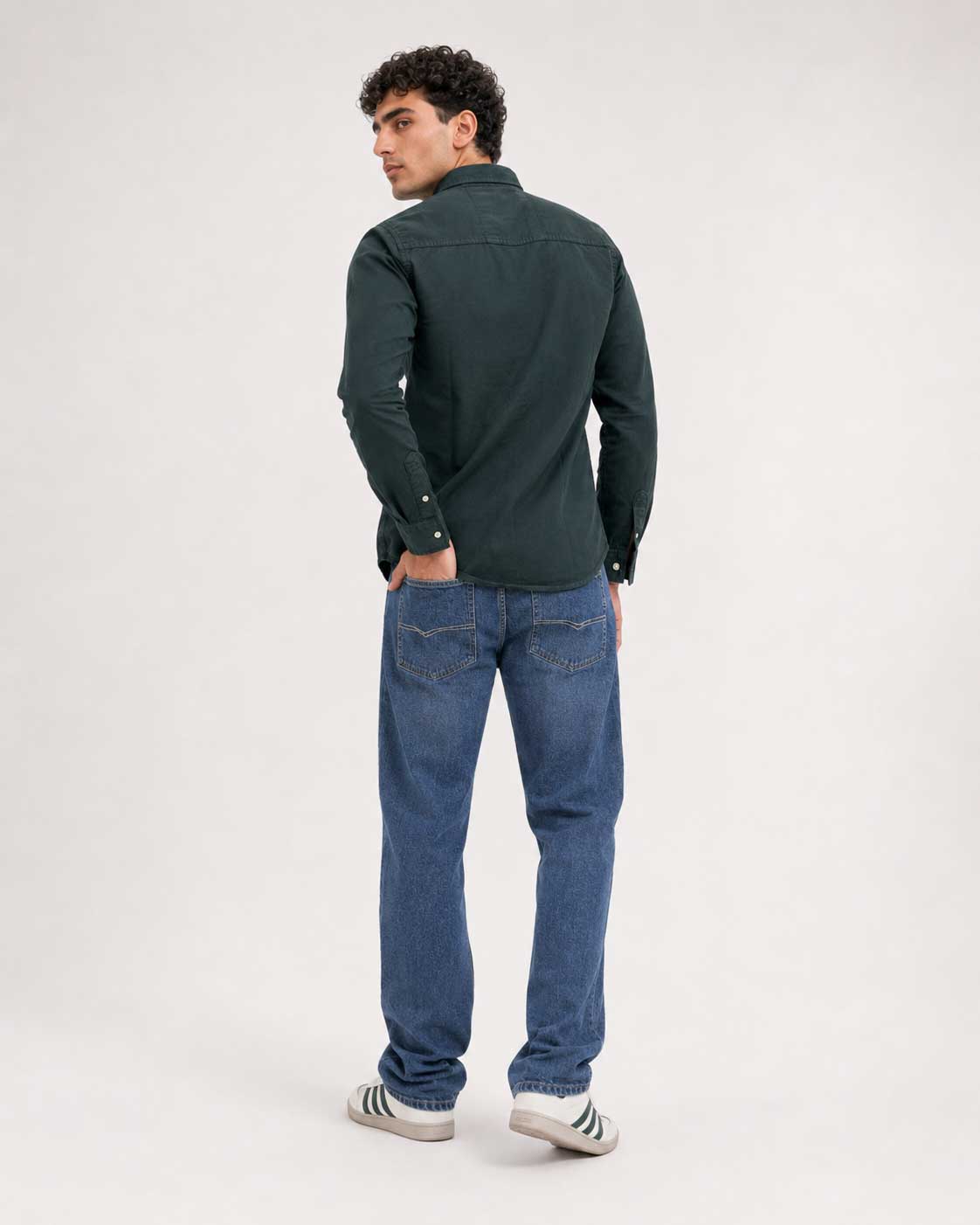Regular Fit Denim Shirt – Midnight Green Shirt CIZARO - Cizaro Jeans