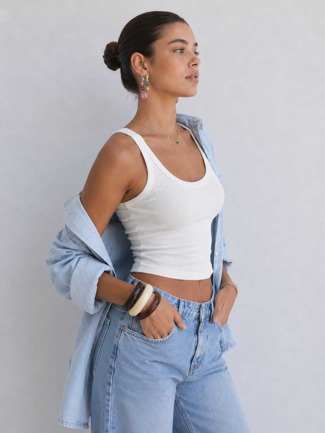 Denim Shirt Light blue jeans Shirt CIZARO - Cizaro Jeans