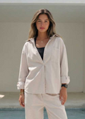 Soft Sand Oversized Shirt – Linen Effect Shirt - summer collection - linen sets CIZARO - Cizaro Jeans