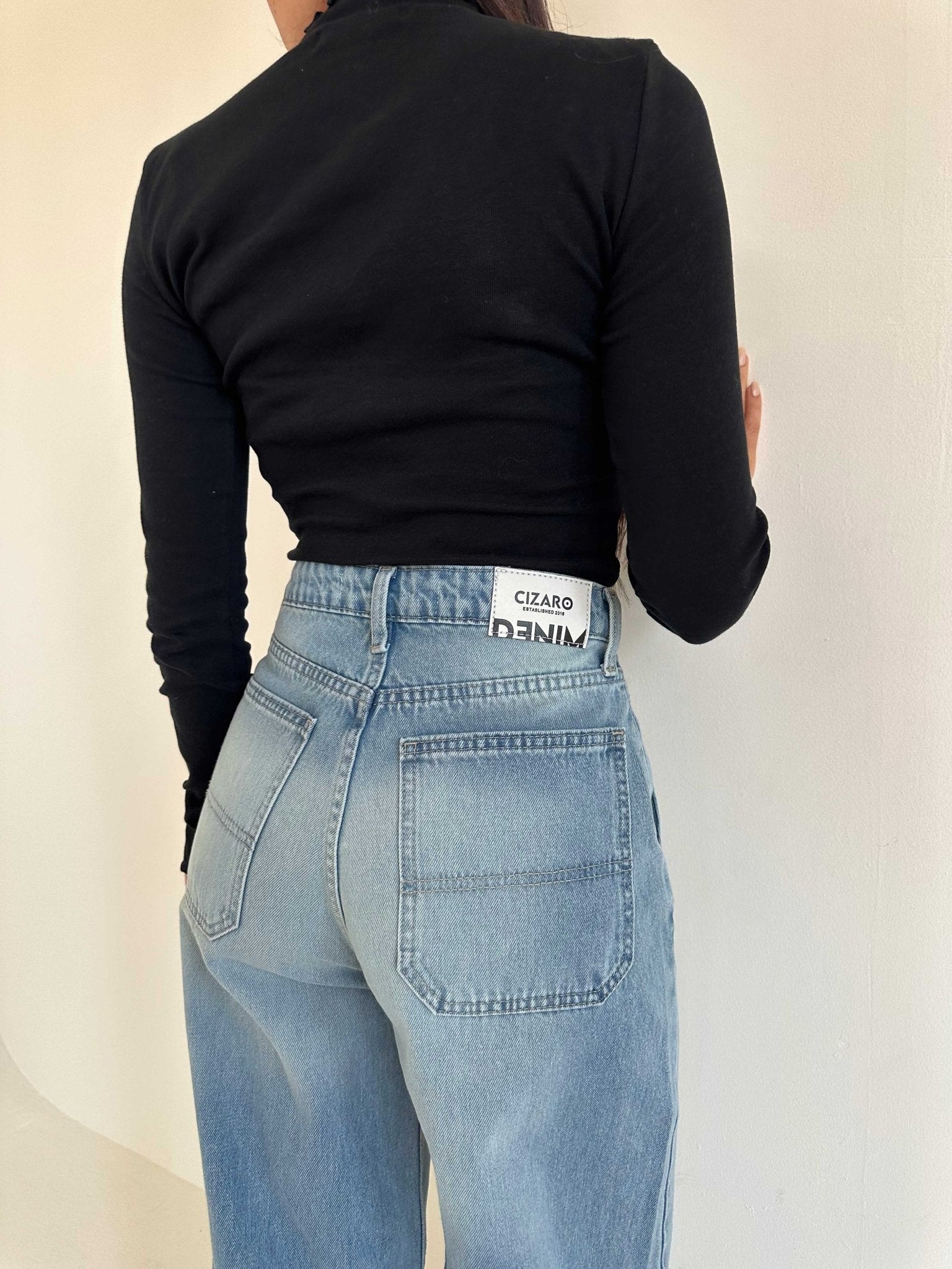 Skater – Mid Rise Light Vintage Blue Jeans Skater CIZARO - Cizaro Jeans