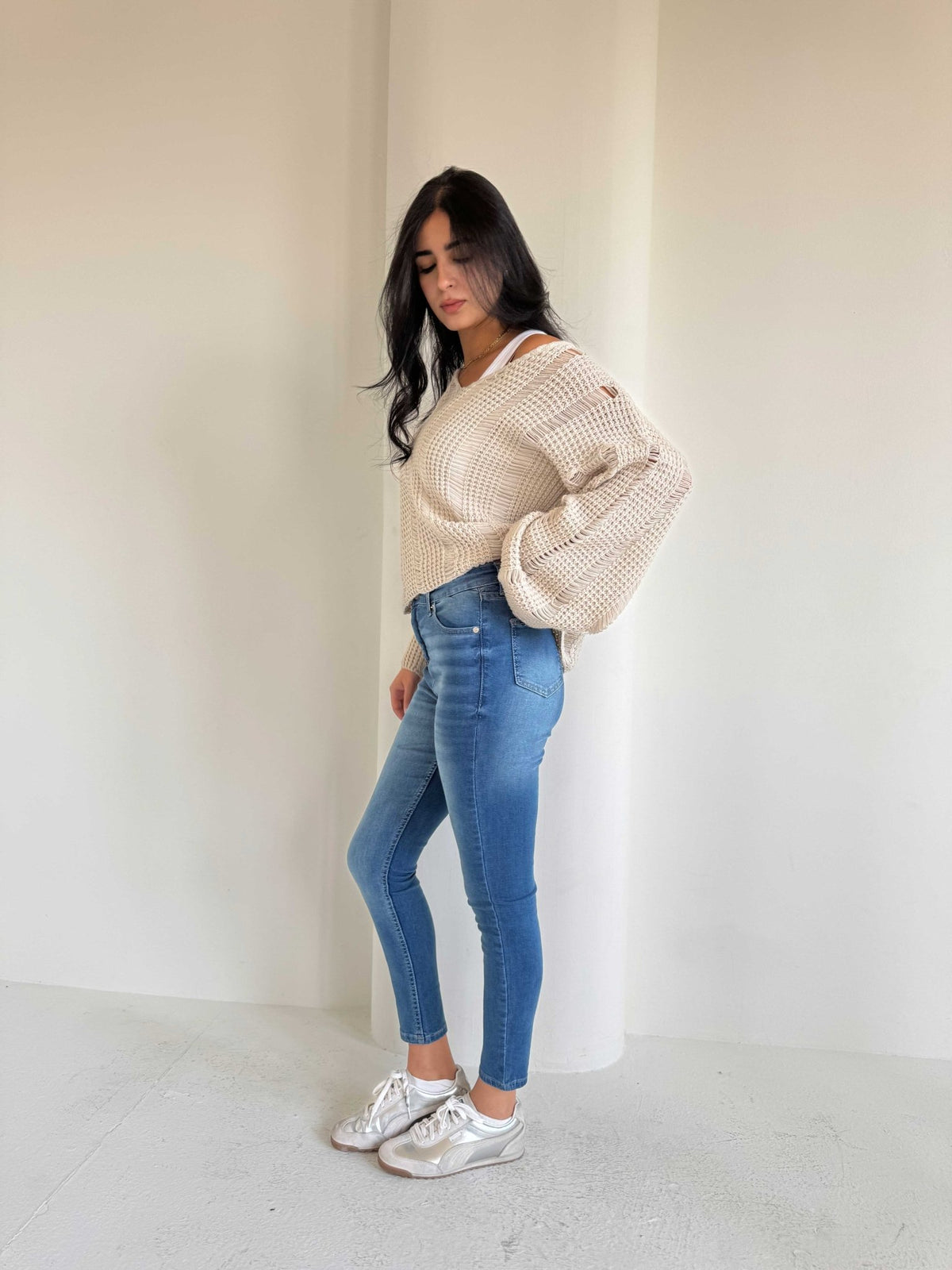Skinny – High Waist Powder Blue Jeans Skinny CIZARO - Cizaro Jeans