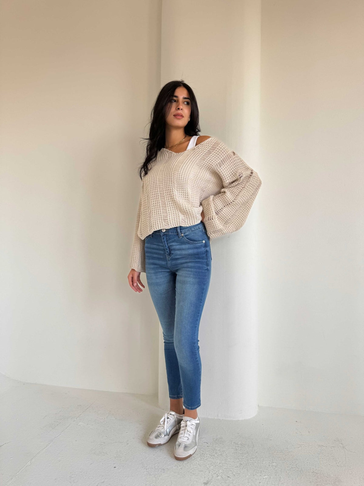 Skinny – High Waist Powder Blue Jeans Skinny CIZARO - Cizaro Jeans