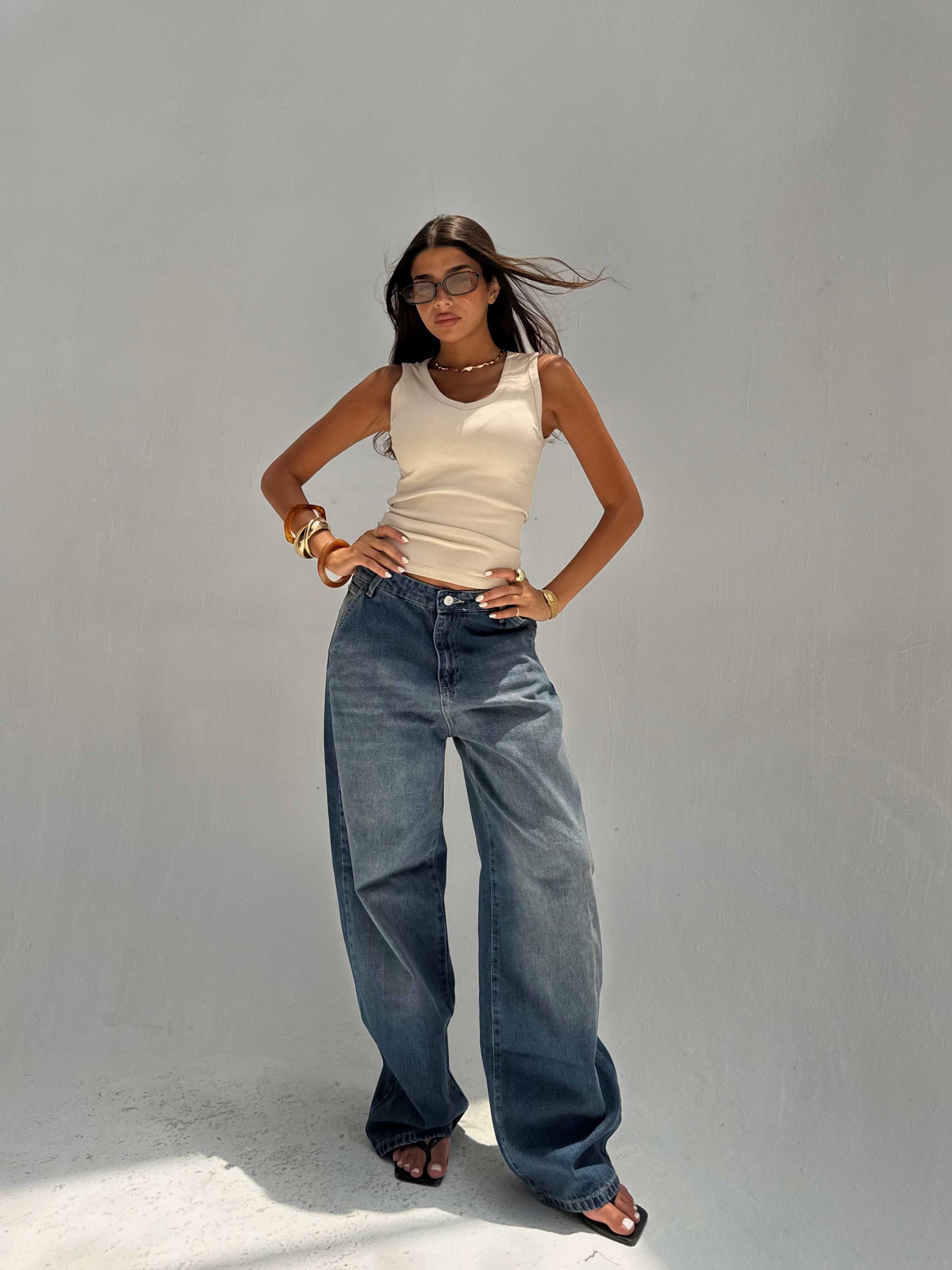 Skater High Waist – Vintage Blue Jeans Skater CIZARO - Cizaro Jeans