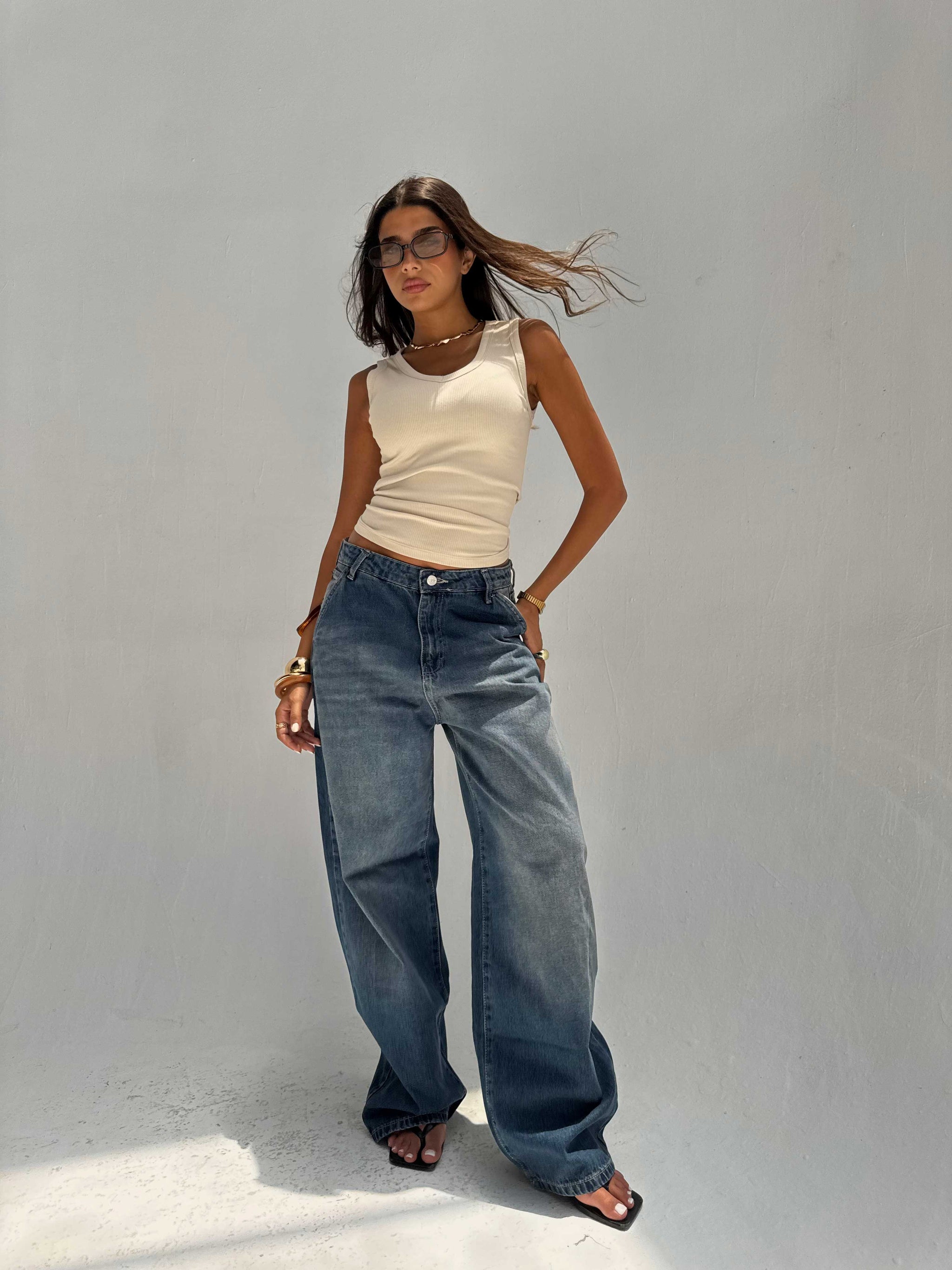 Skater High Waist – Vintage Blue Jeans Skater CIZARO - Cizaro Jeans