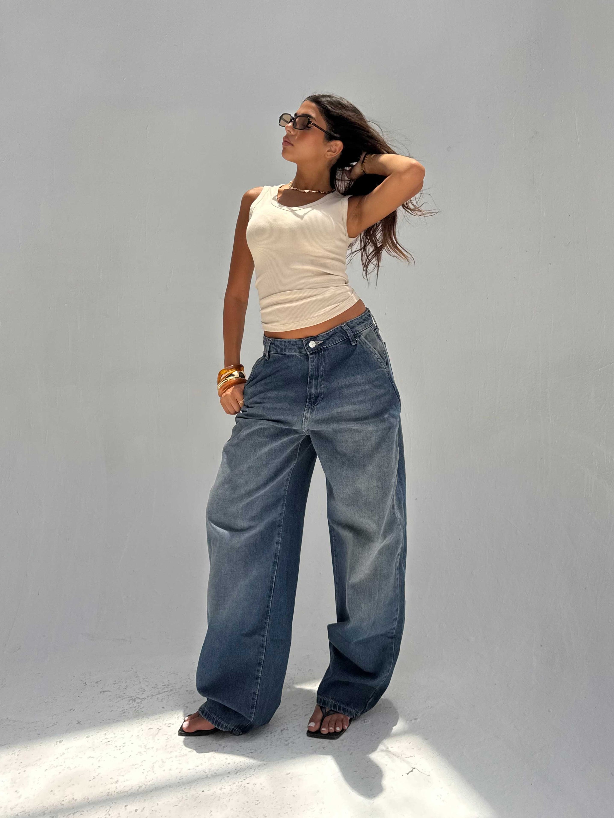 Skater High Waist – Vintage Blue Jeans Skater CIZARO - Cizaro Jeans