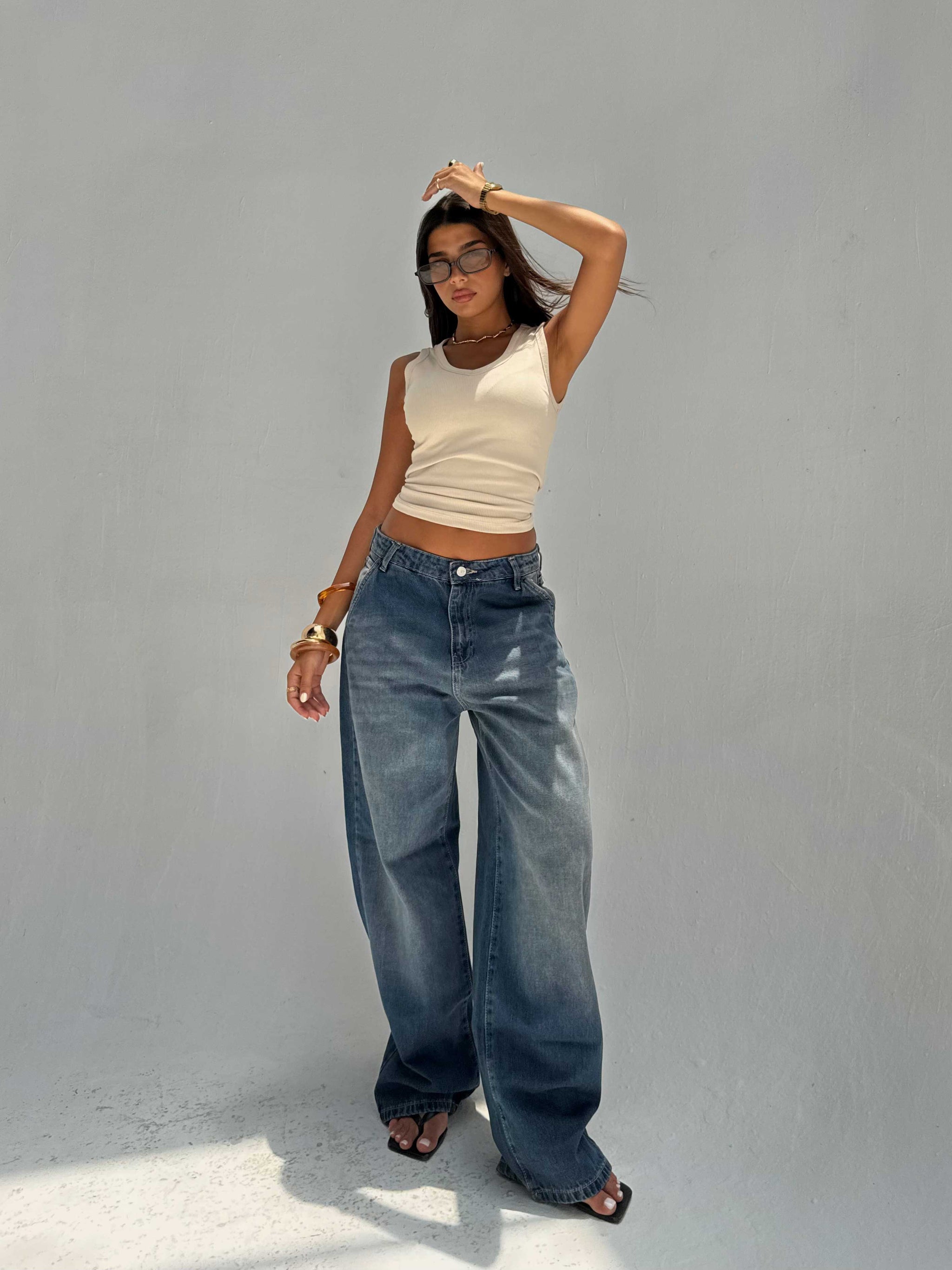 Skater High Waist – Vintage Blue Jeans Skater CIZARO - Cizaro Jeans