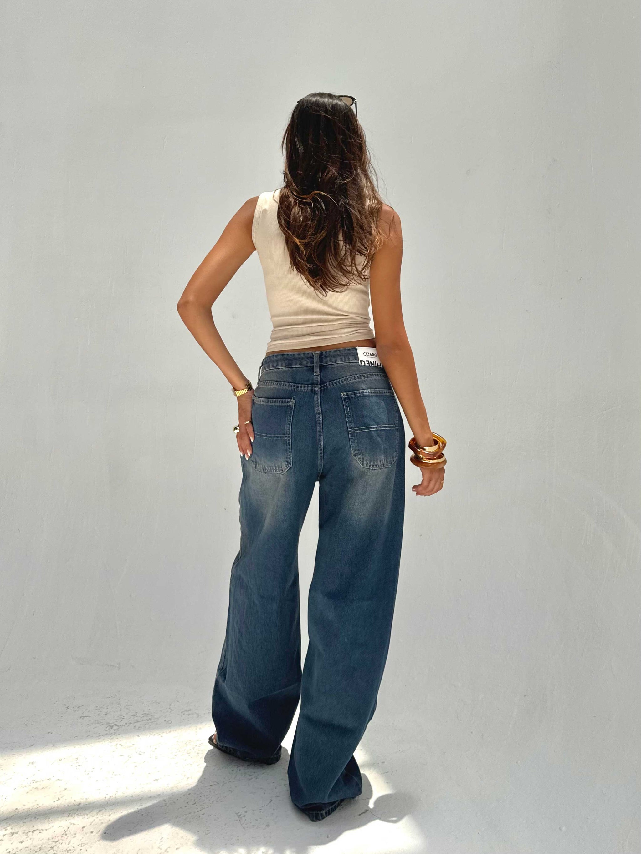 Skater High Waist – Vintage Blue Jeans Skater CIZARO - Cizaro Jeans