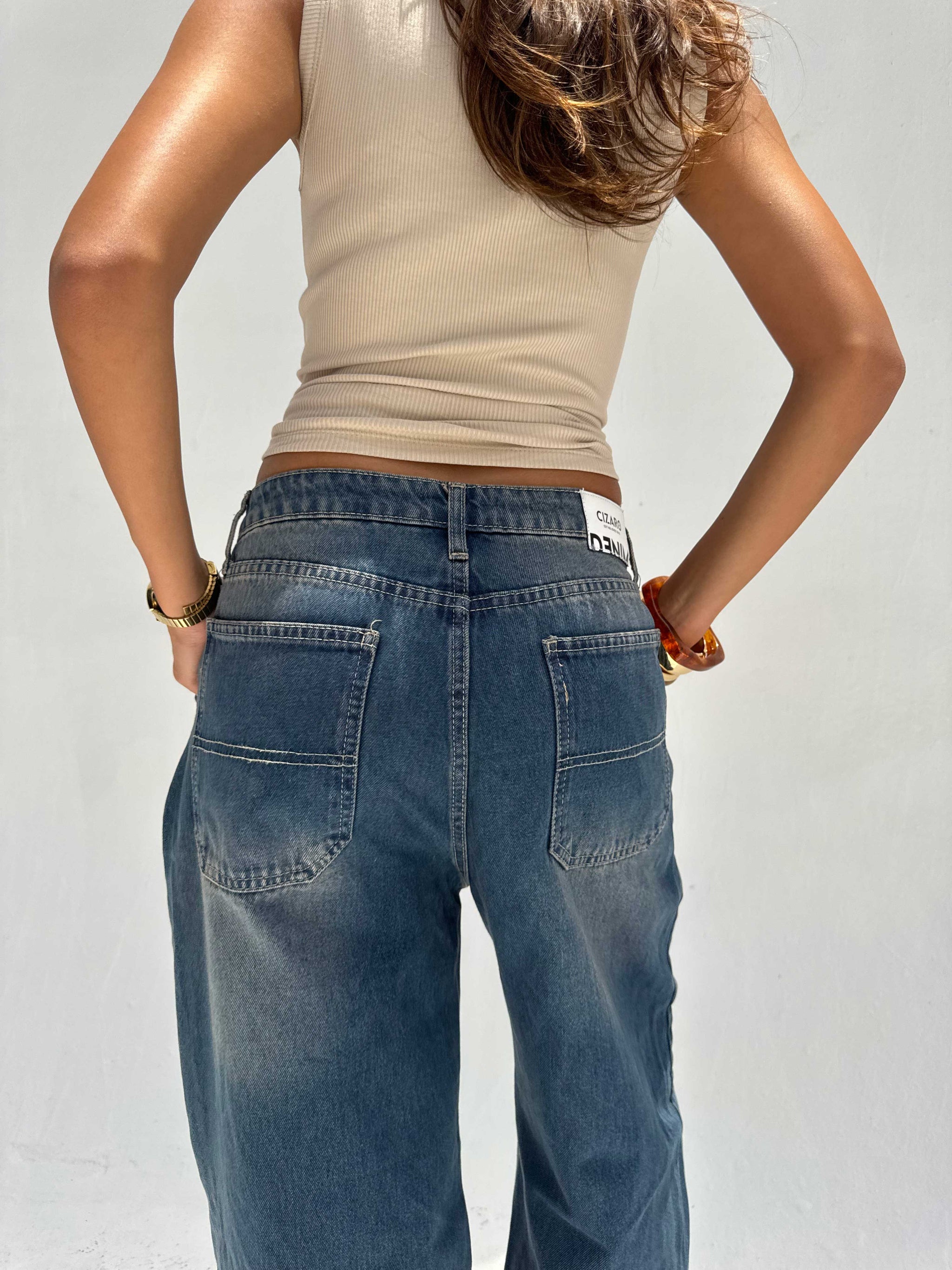 Skater High Waist – Vintage Blue Jeans Skater CIZARO - Cizaro Jeans