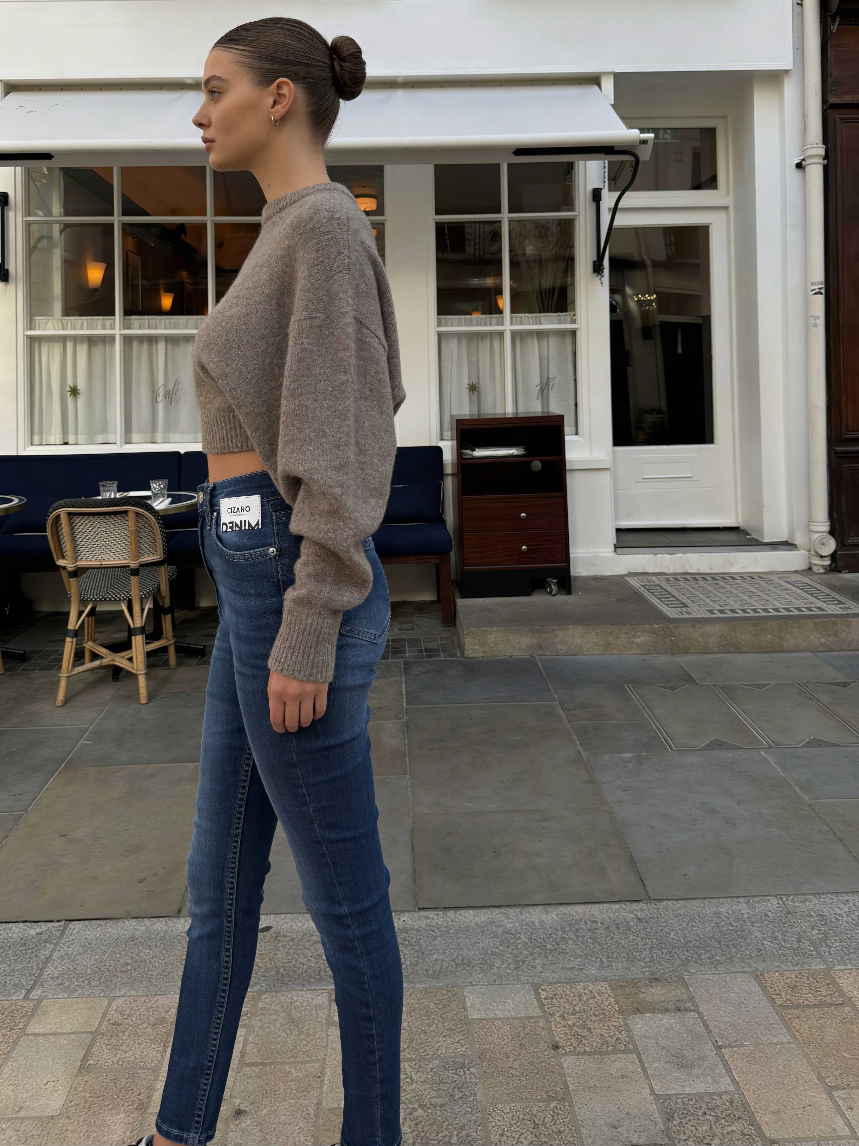 Skinny – High-Waist Ocean Blue jeans Skinny CIZARO - Cizaro Jeans