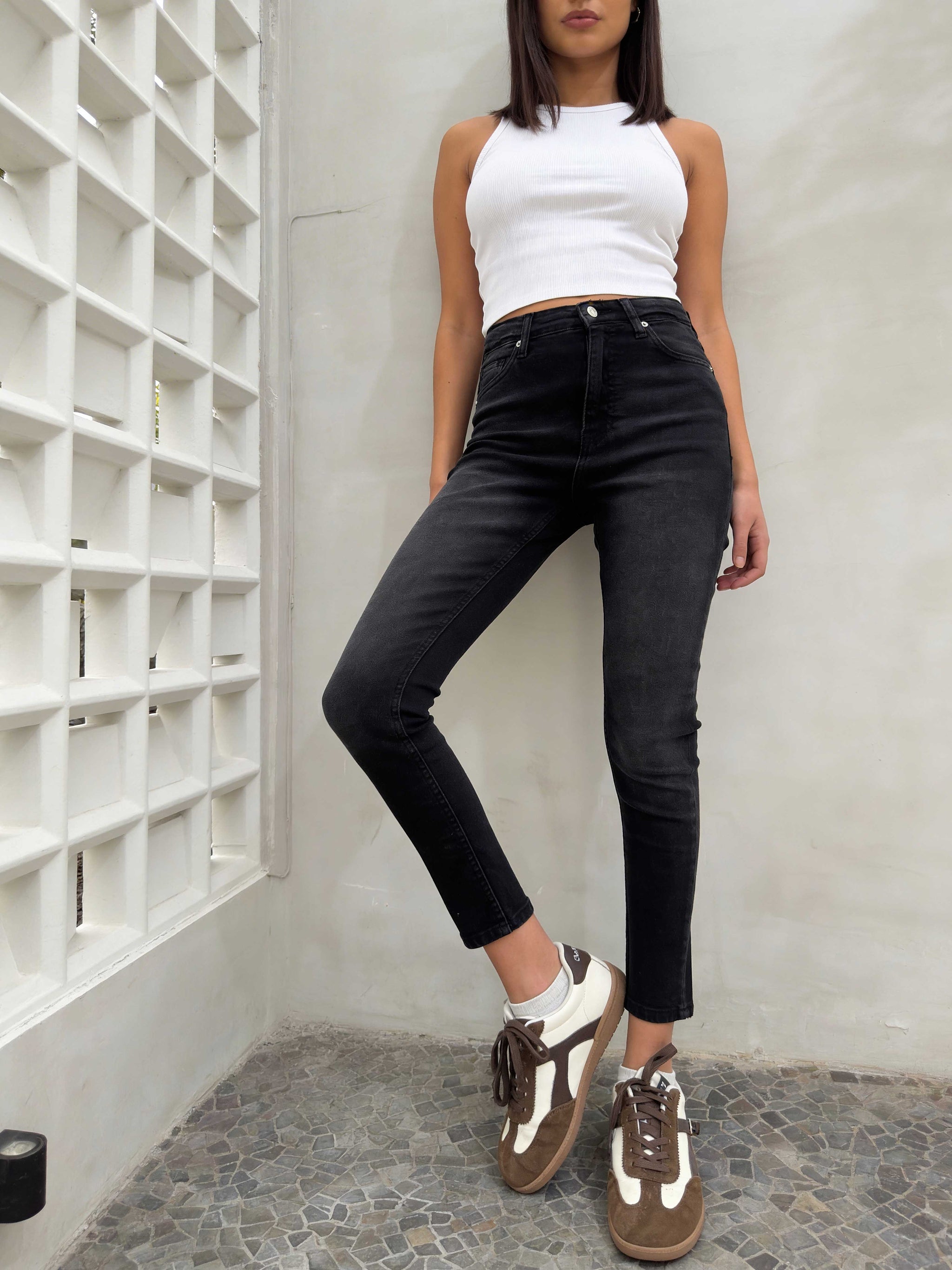 Skinny – High-Waist Washed Black Jeans Skinny CIZARO - Cizaro Jeans