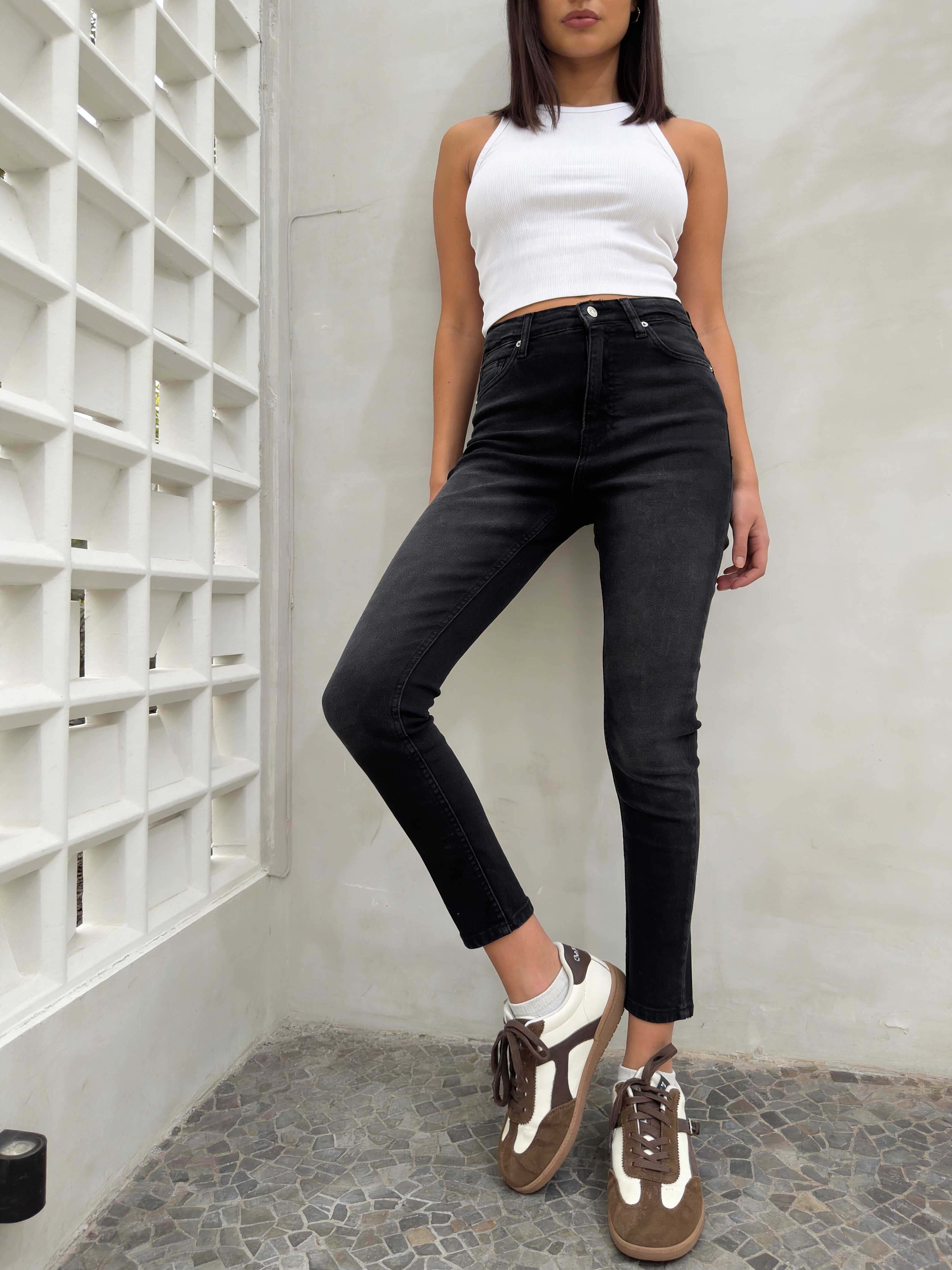 Skinny – High-Waist Washed Black Jeans Skinny CIZARO - Cizaro Jeans
