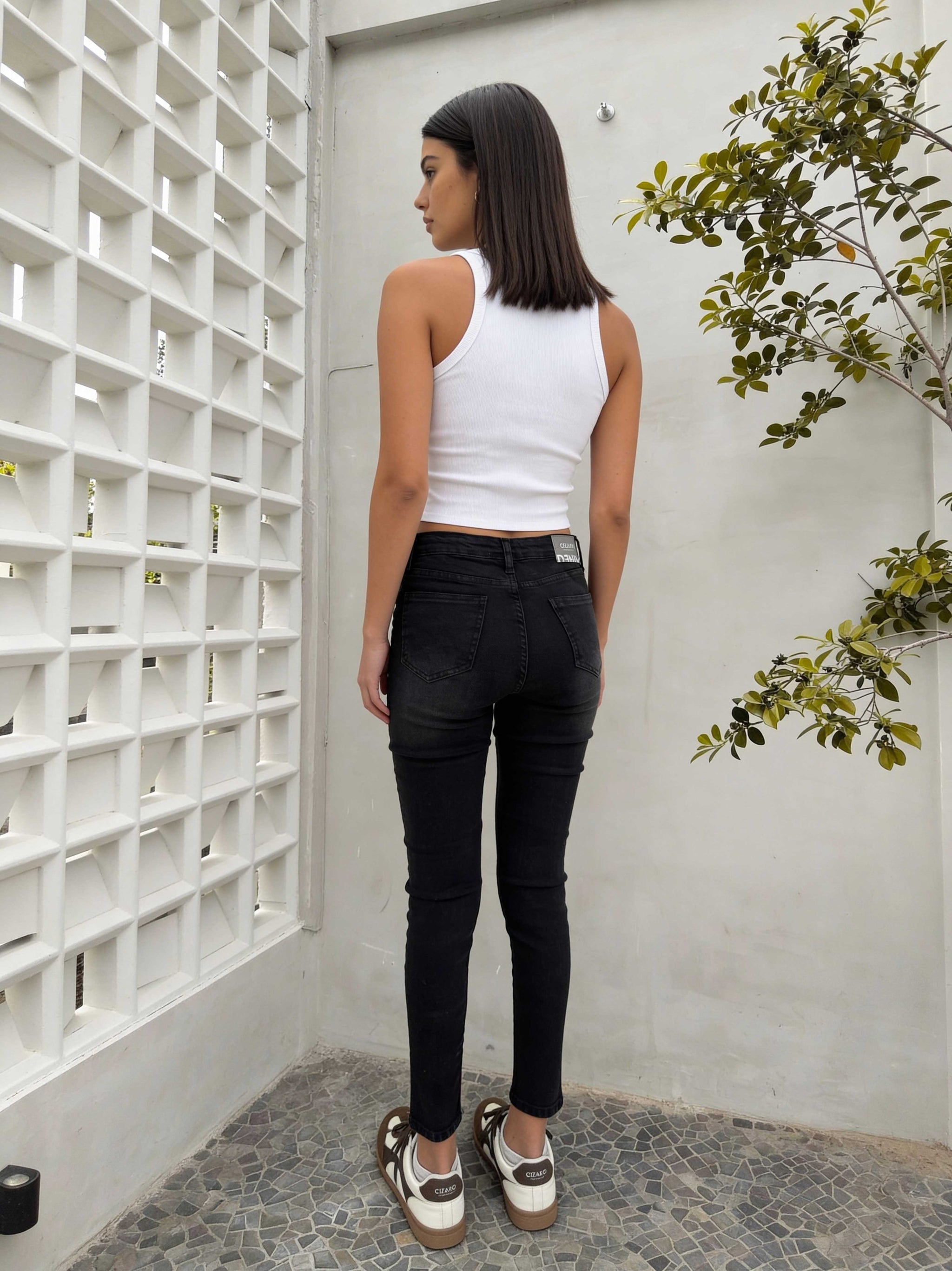 Skinny – High-Waist Washed Black Jeans Skinny CIZARO - Cizaro Jeans