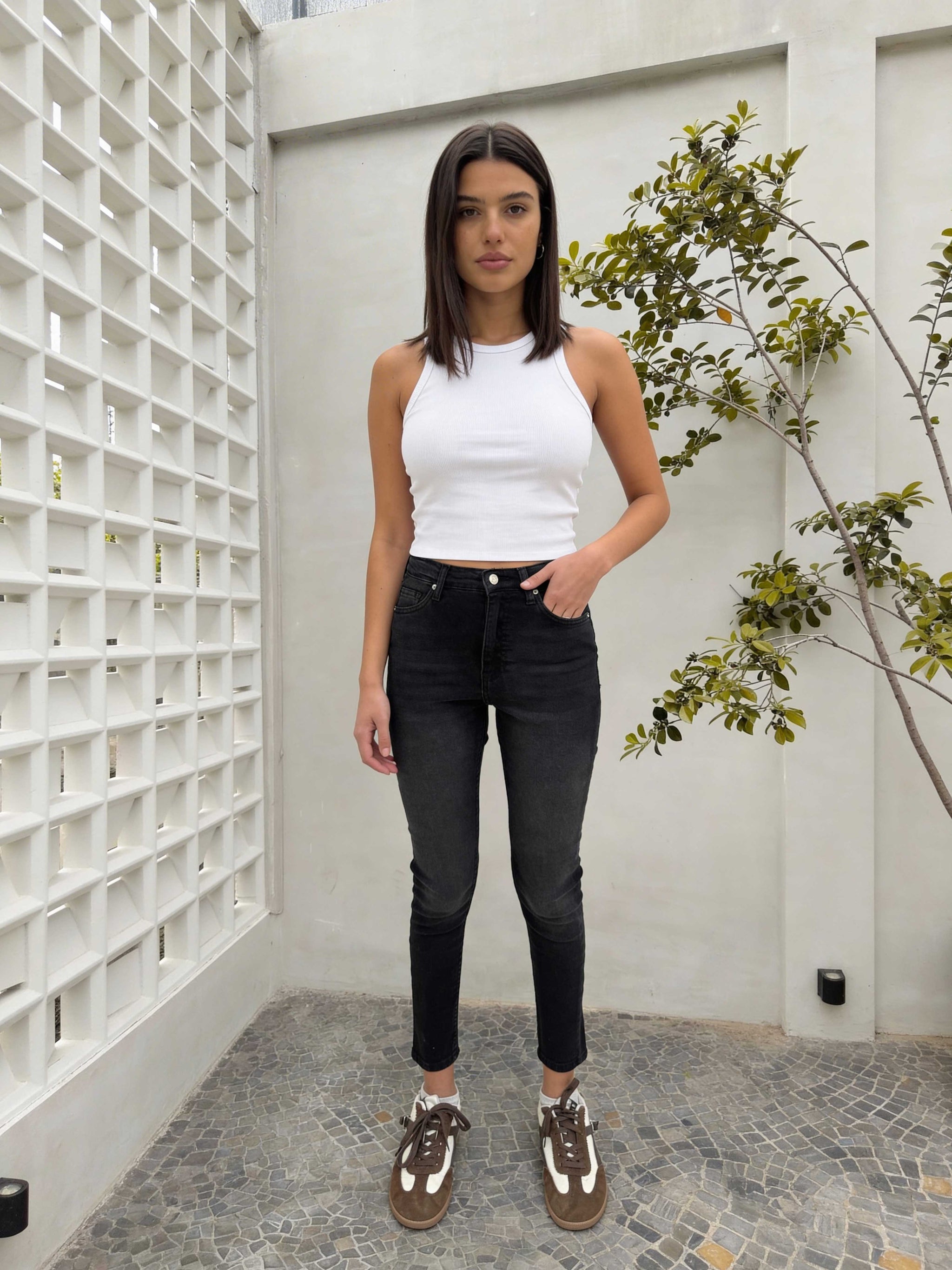 Skinny – High-Waist Washed Black Jeans Skinny CIZARO - Cizaro Jeans
