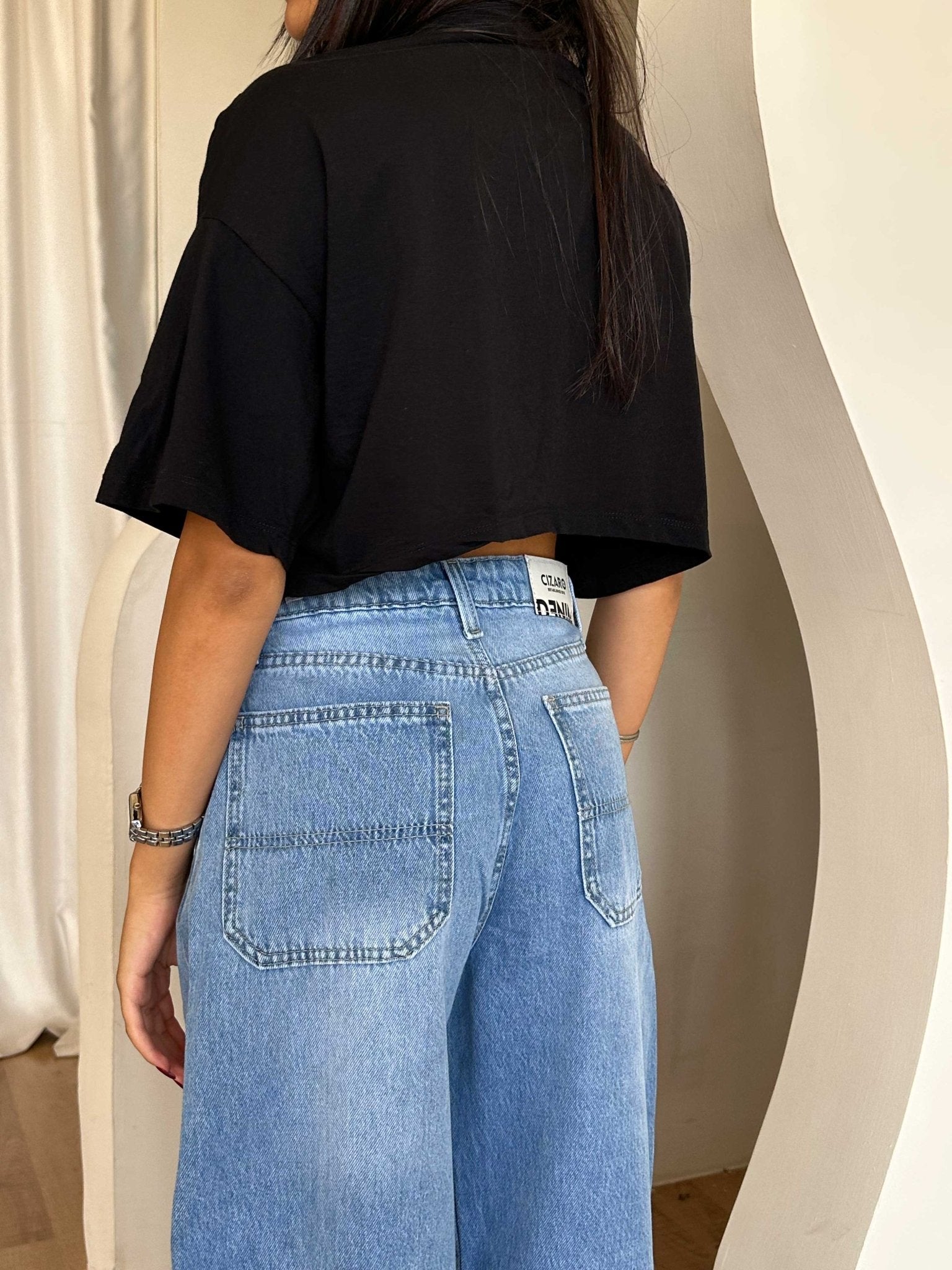 Skater – Mid Rise Bright Blue Jeans Skater CIZARO - Cizaro Jeans