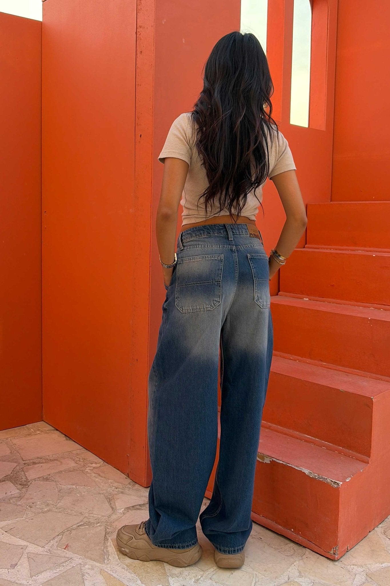 Skater – Mid Rise Faded Vintage Blue Jeans Skater CIZARO - Cizaro Jeans