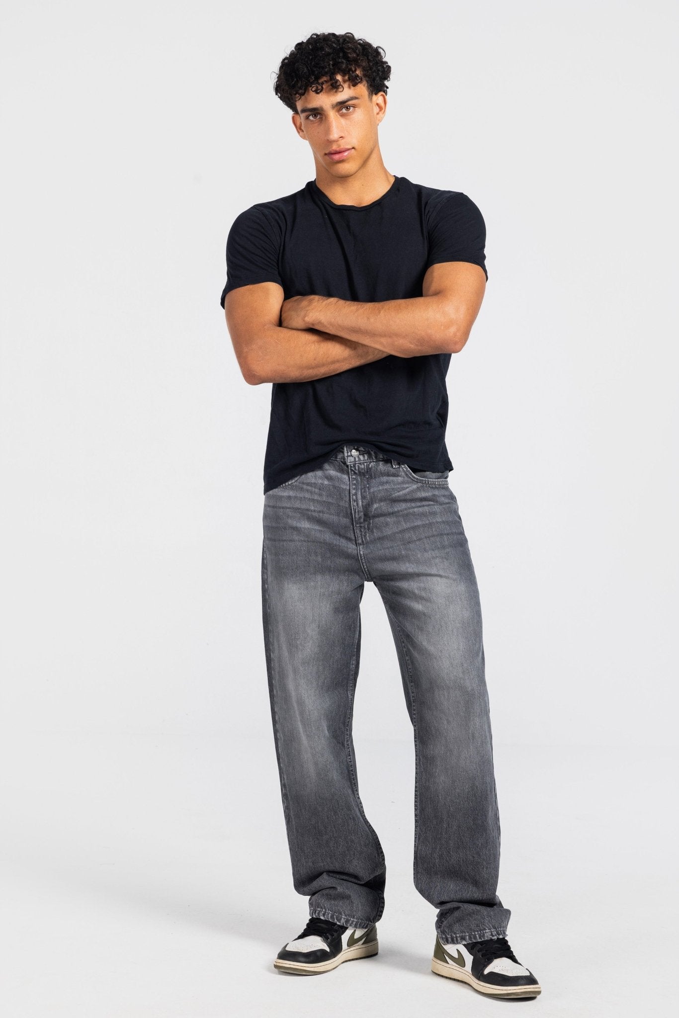 Straight – Washed Grey Jeans Straight-Man CIZARO - Cizaro Jeans