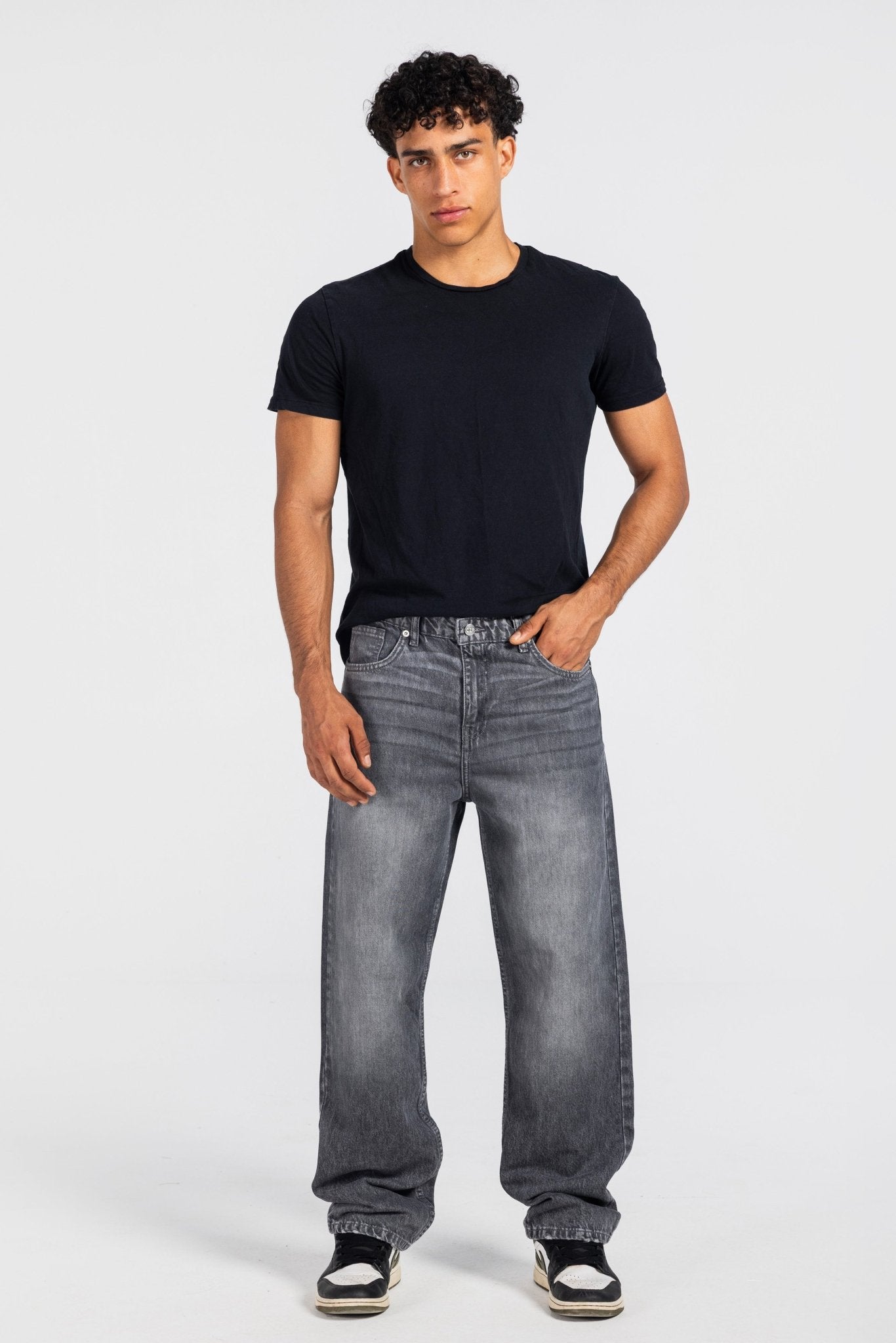 Straight – Washed Grey Jeans Straight-Man CIZARO - Cizaro Jeans