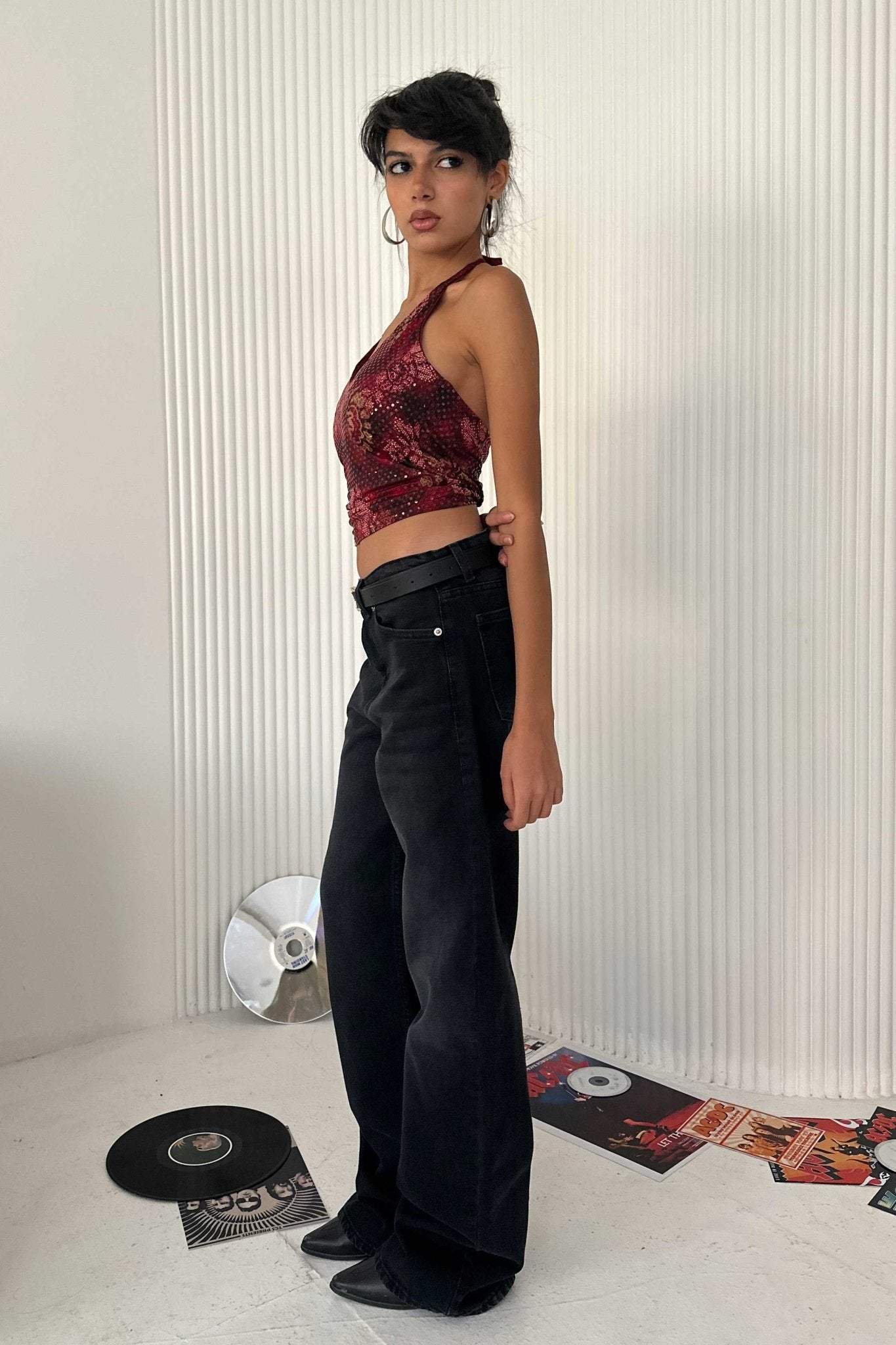 Straight - Mid Rise Washed Black Jeans Straight CIZARO - Cizaro Jeans