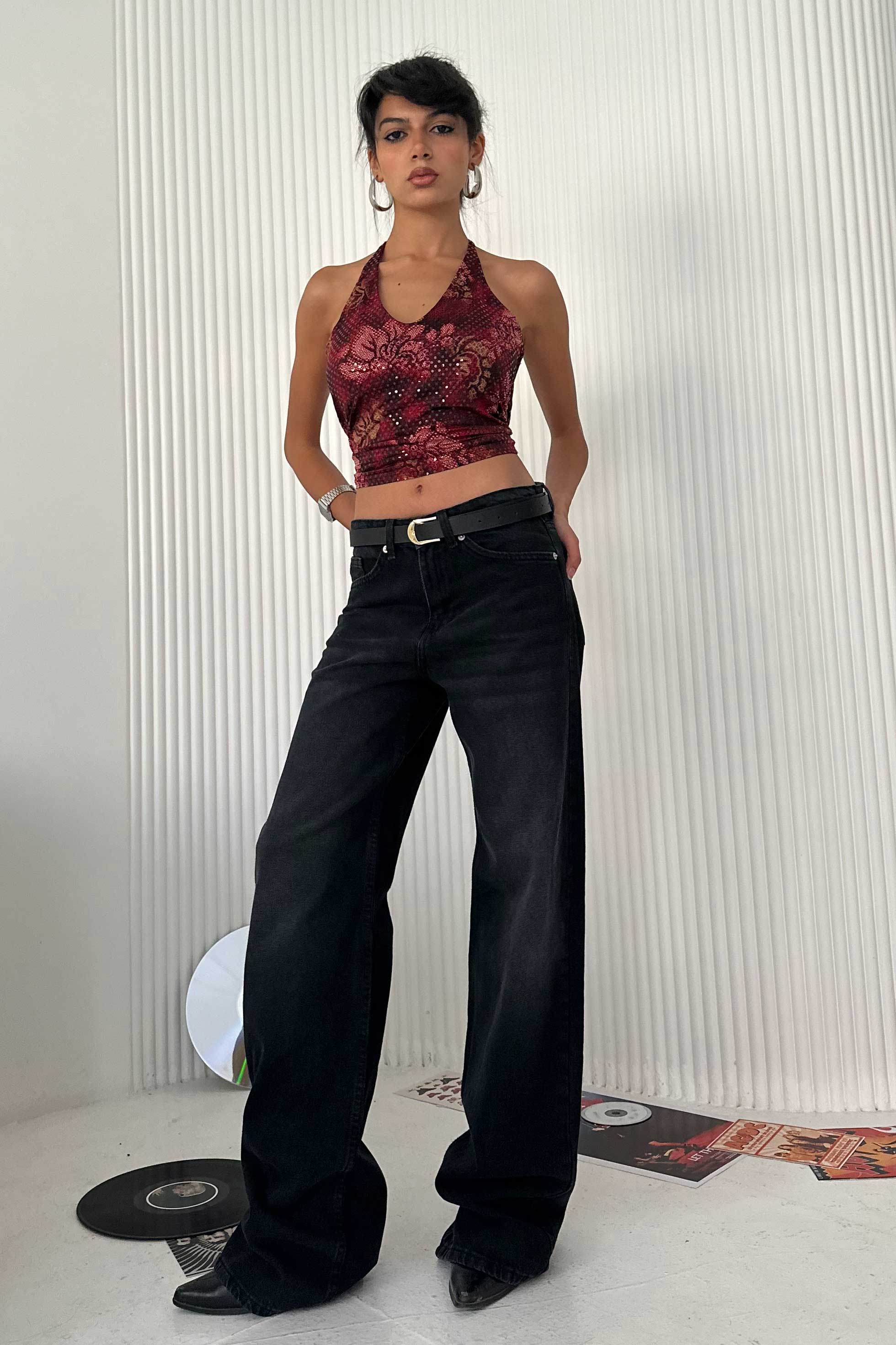 Straight - Mid Rise Washed Black Jeans Straight CIZARO - Cizaro Jeans