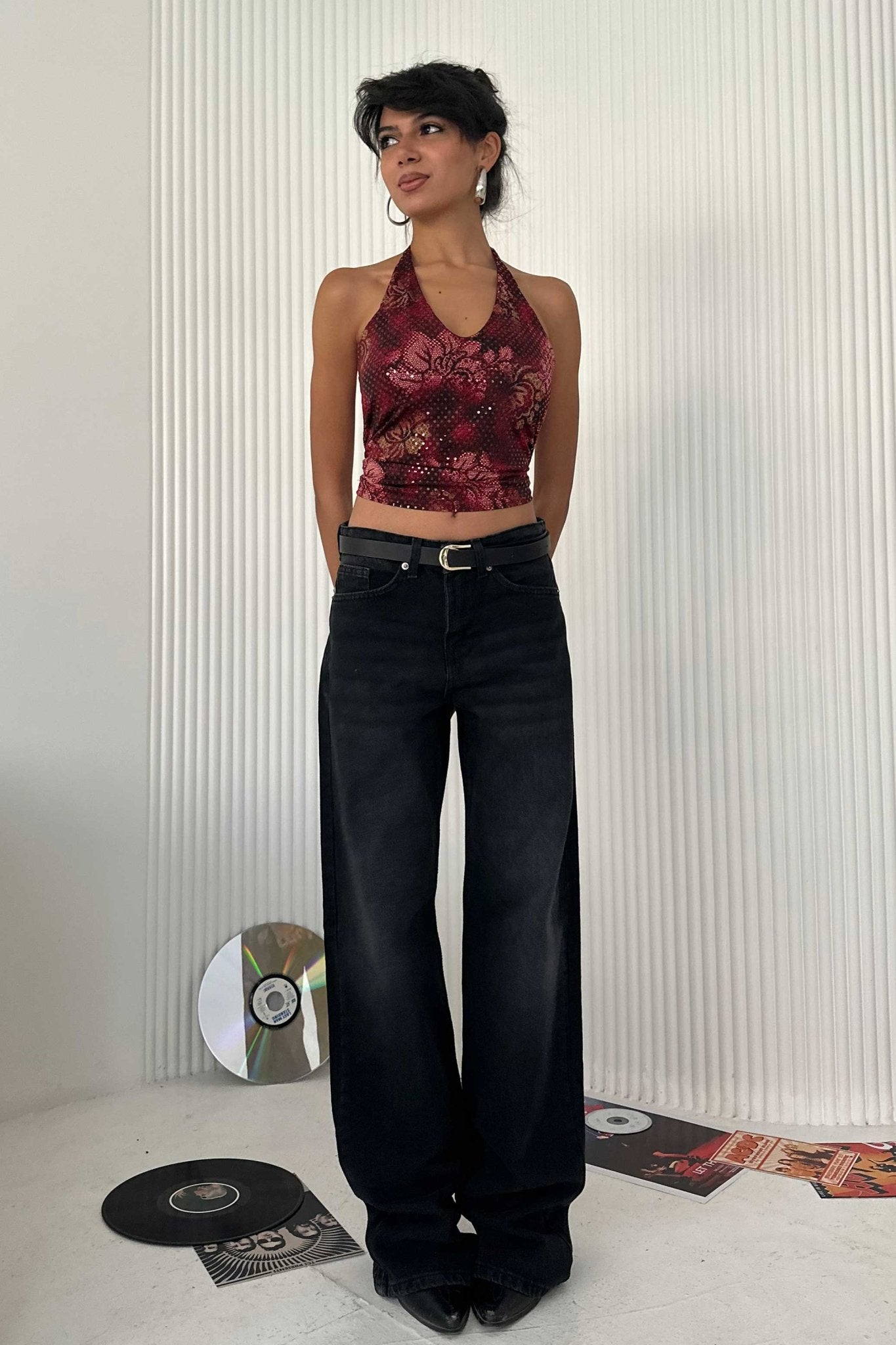 Straight - Mid Rise Washed Black Jeans Straight CIZARO - Cizaro Jeans