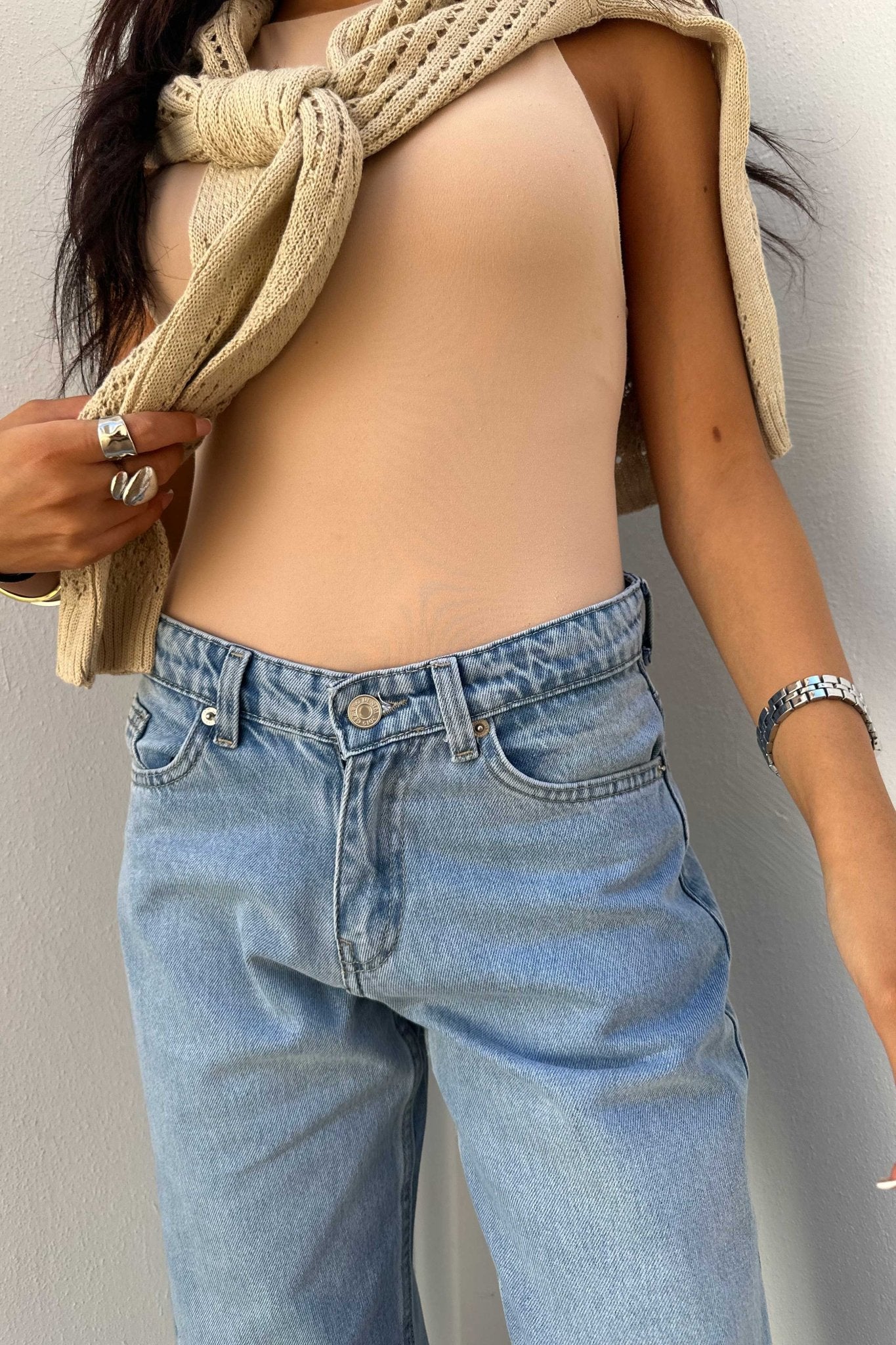 Straight - Low-Waist Bright Blue Jeans Straight CIZARO - Cizaro Jeans