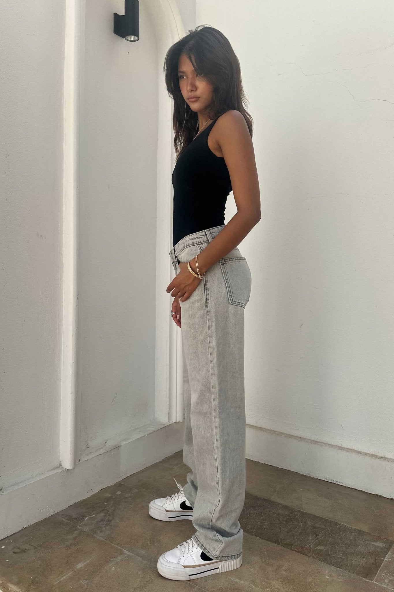 Straight – Low Waist Light Grey Jeans Straight CIZARO - Cizaro Jeans