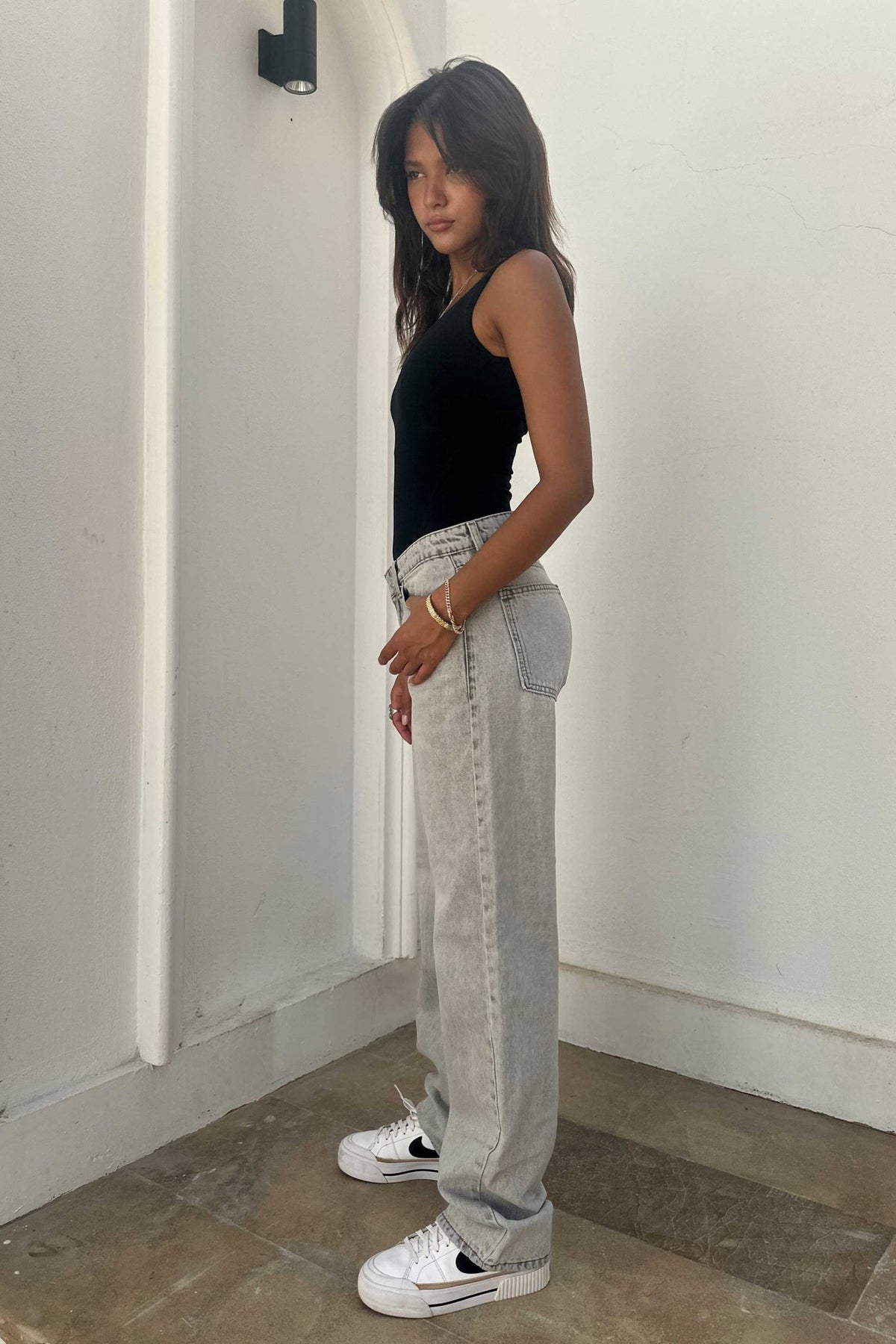 Straight – Low Waist Light Grey Jeans Straight CIZARO - Cizaro Jeans