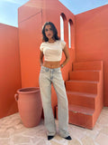 Straight – Low Waist Vintage Sand Blue Jeans Straight CIZARO - Cizaro Jeans