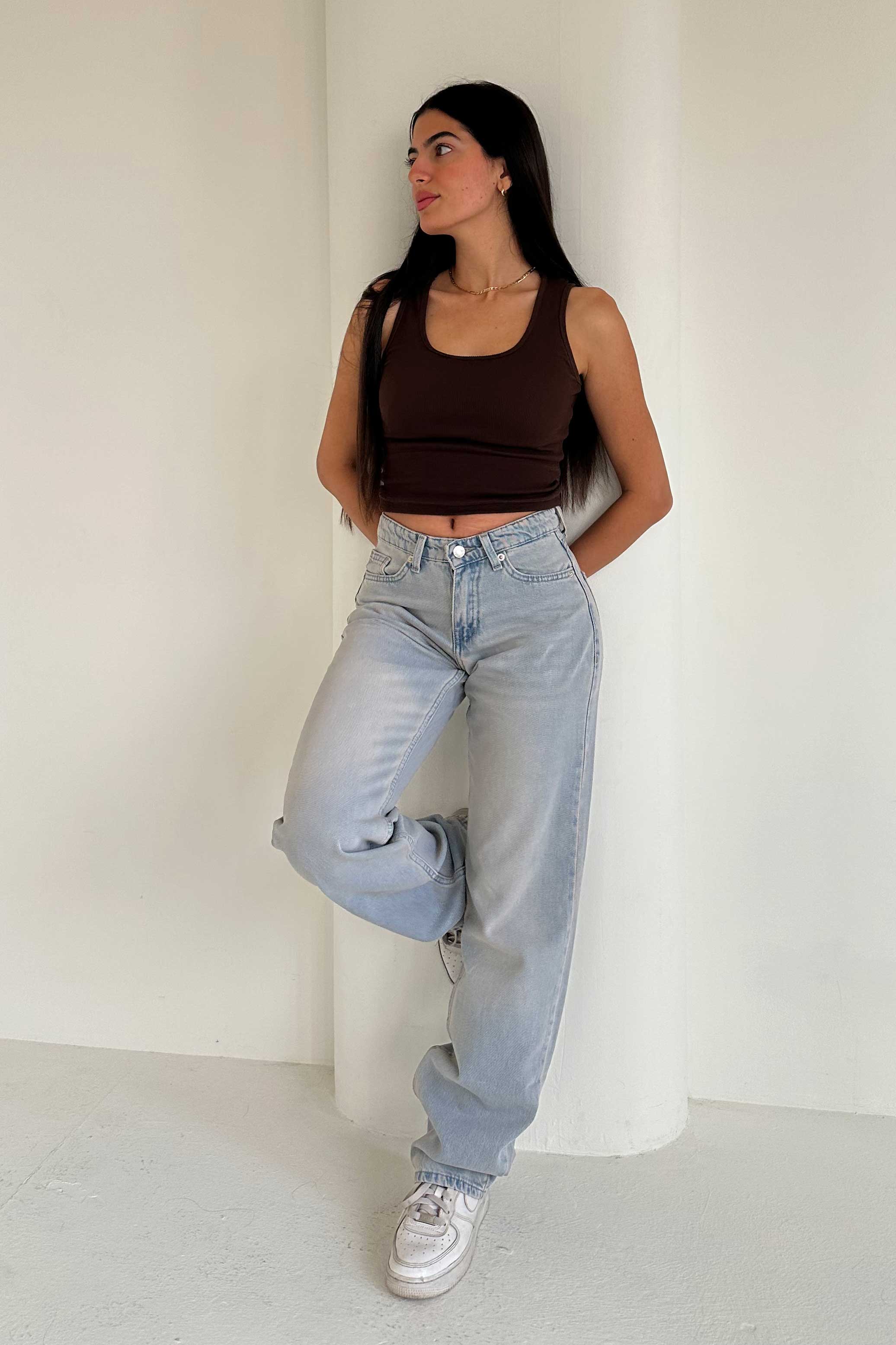 Straight – Mid Rise Light Vintage Blue Jeans Straight CIZARO - Cizaro Jeans