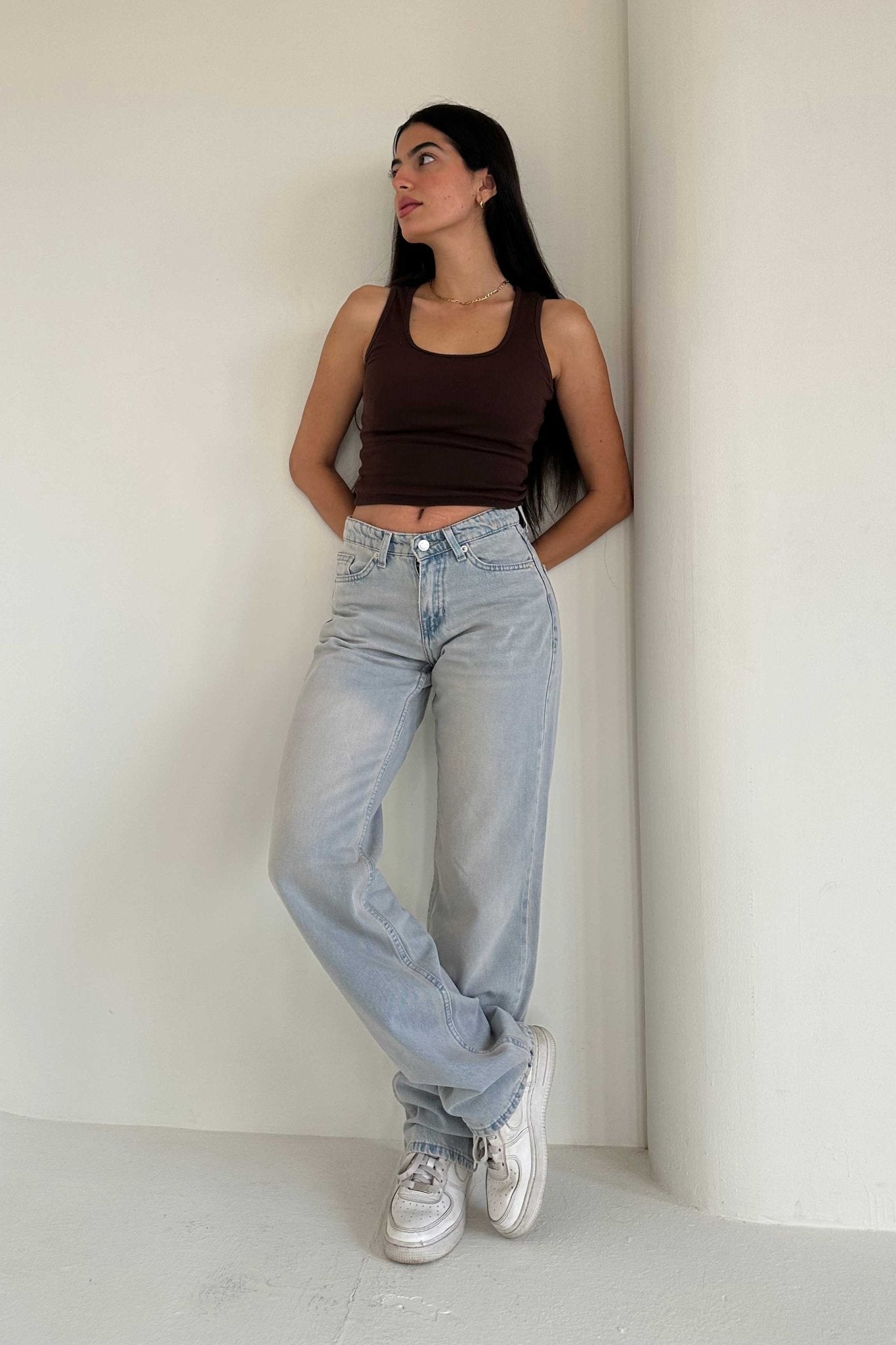 Straight – Mid Rise Light Vintage Blue Jeans Straight CIZARO - Cizaro Jeans