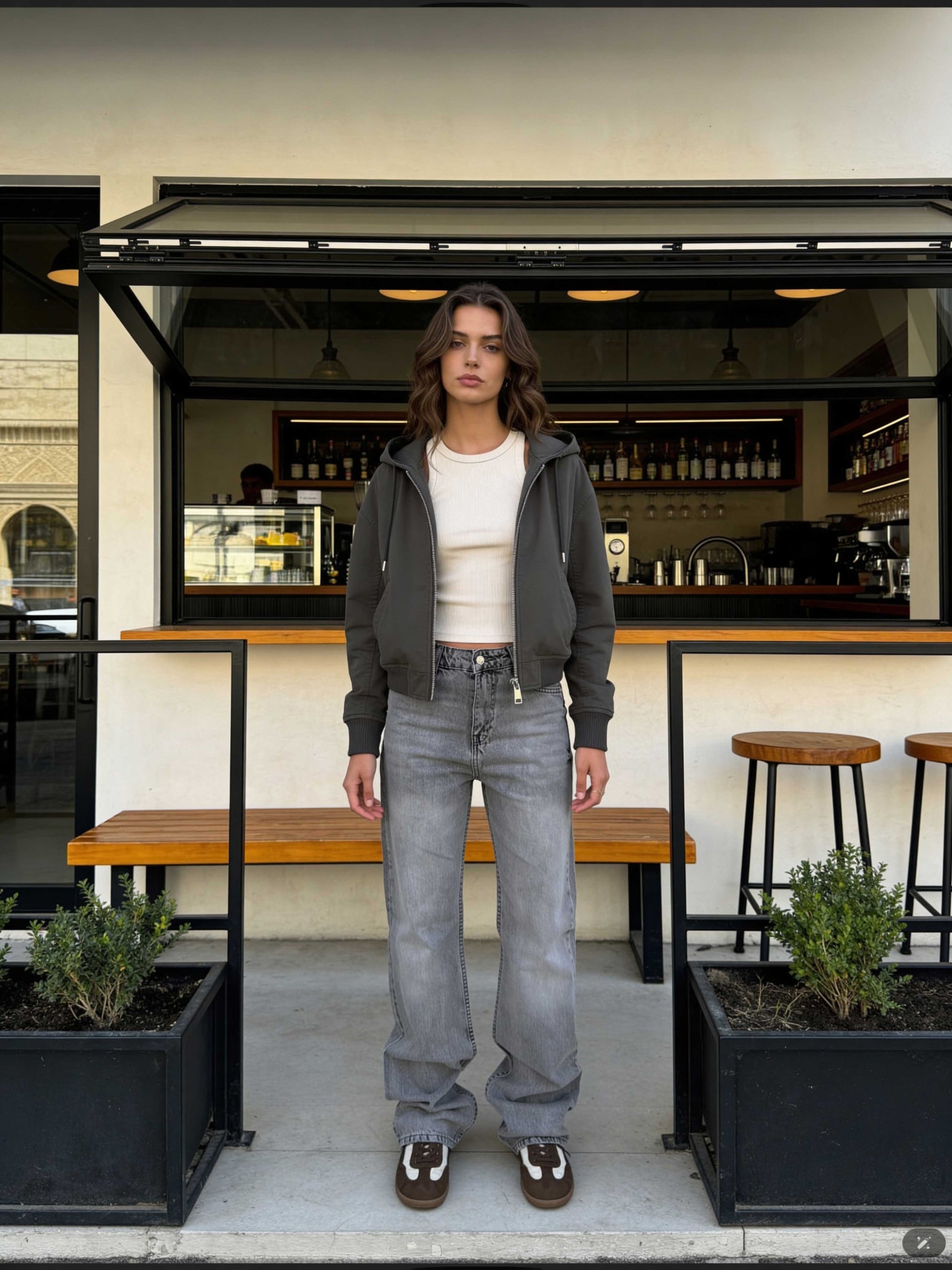 Straight – High-Waist Light Grey Jeans Straight CIZARO - Cizaro Jeans