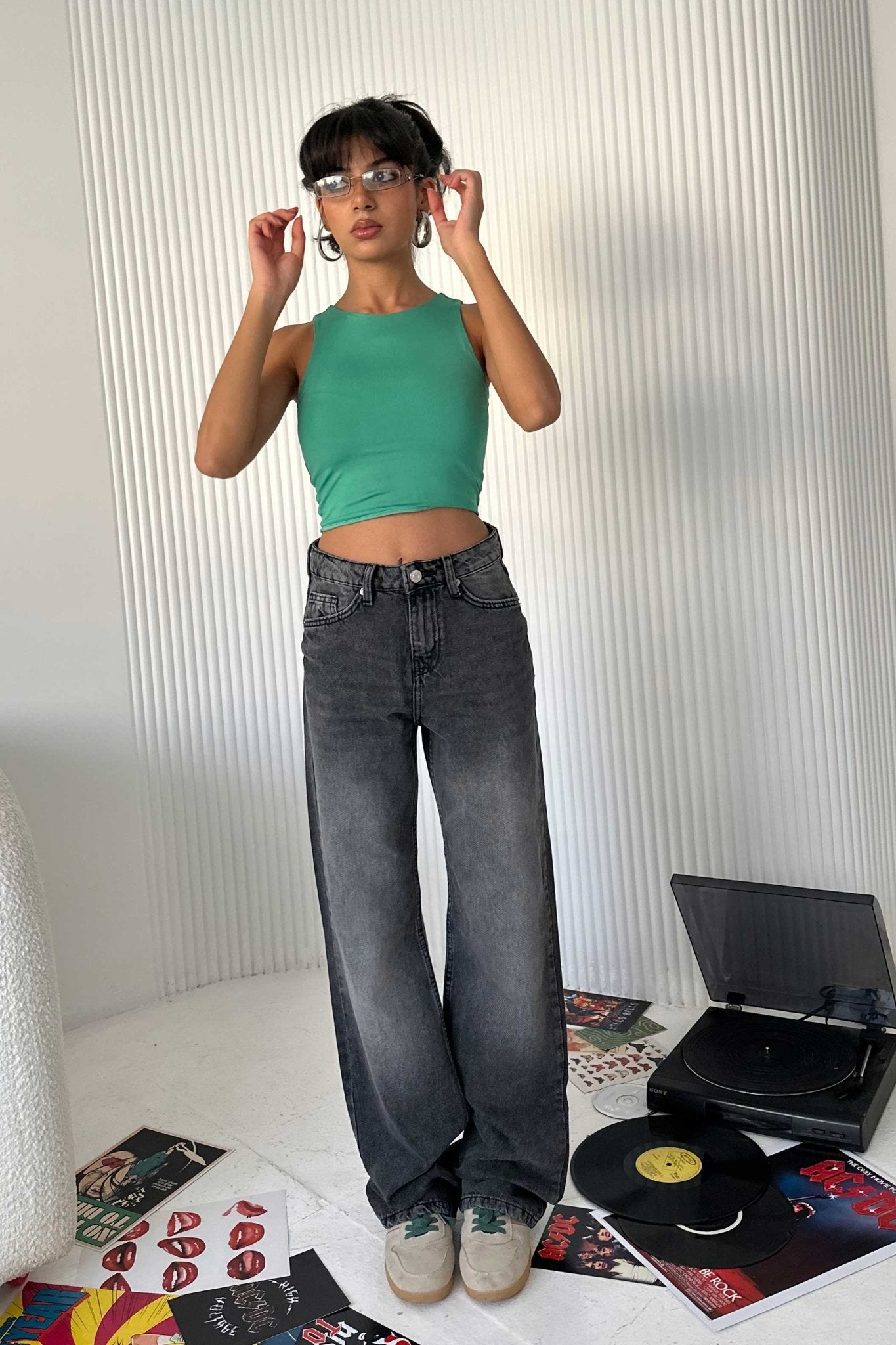 Straight-Leg - Low-Waist Grey Jeans Straight CIZARO - Cizaro Jeans