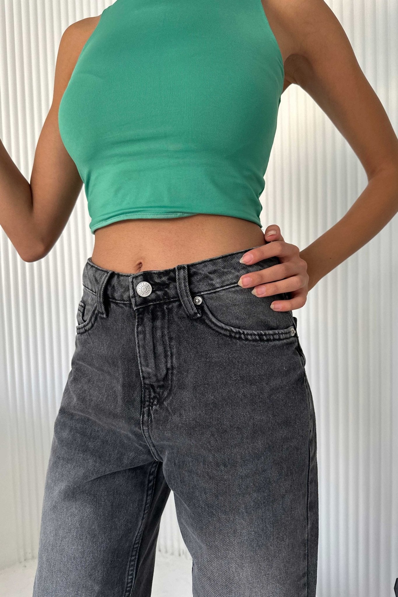 Straight-Leg - Low-Waist Grey Jeans Straight CIZARO - Cizaro Jeans