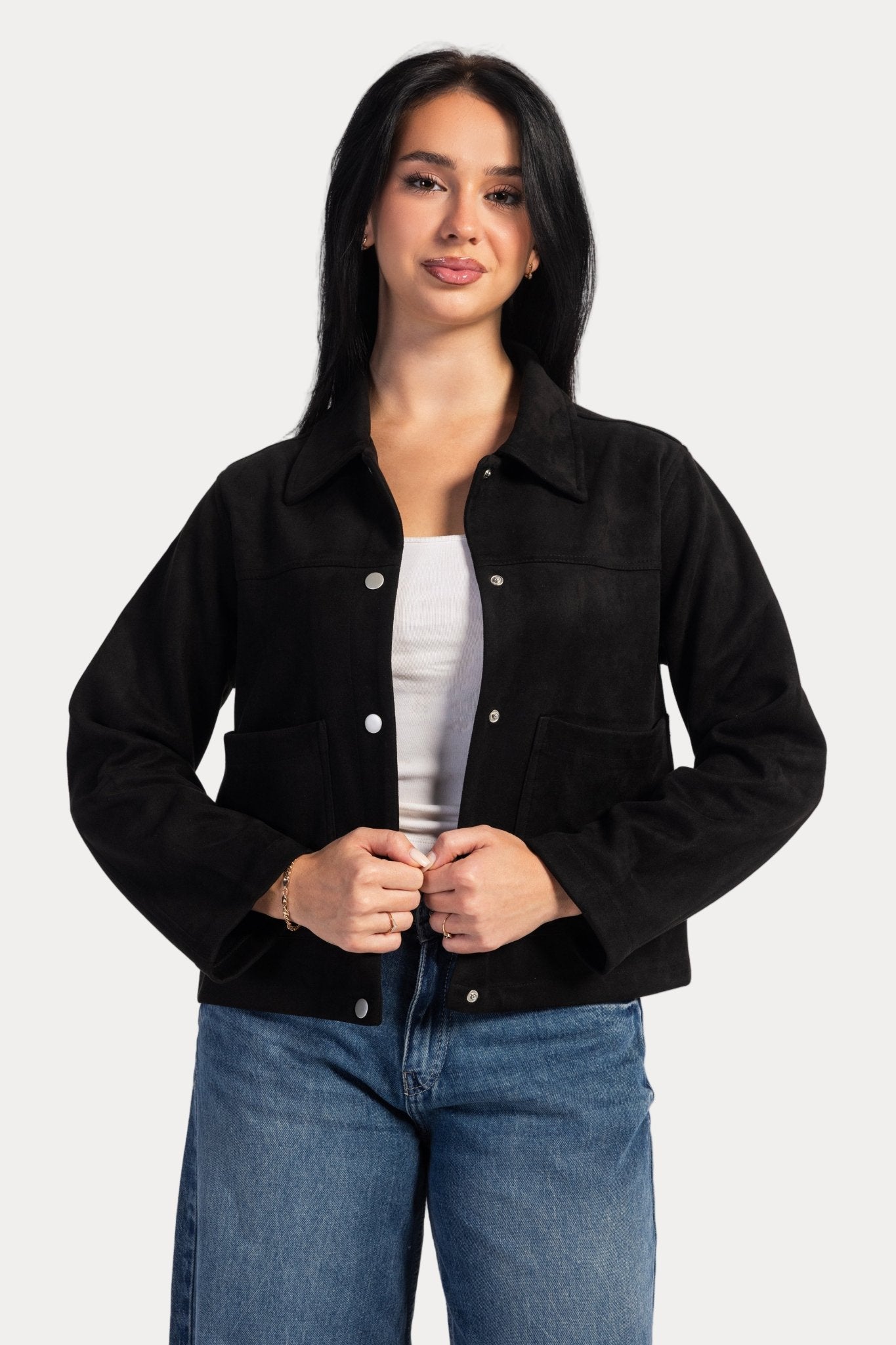 Suede Jacket – Black Jacket CIZARO - Cizaro Jeans