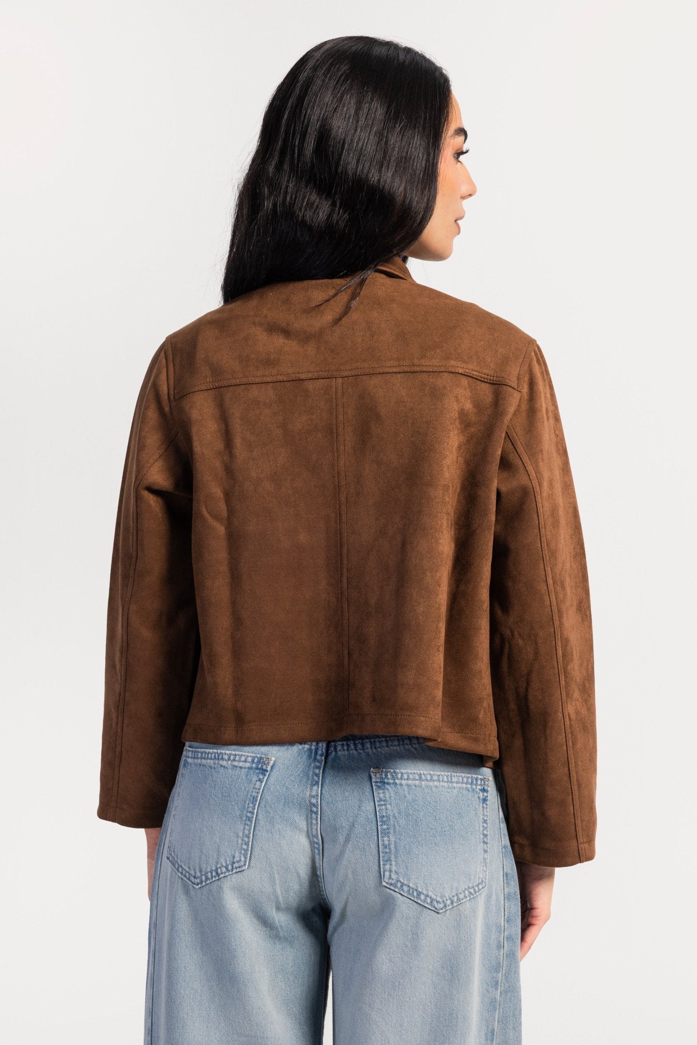 Suede Jacket – Dark Brown Jacket CIZARO - Cizaro Jeans