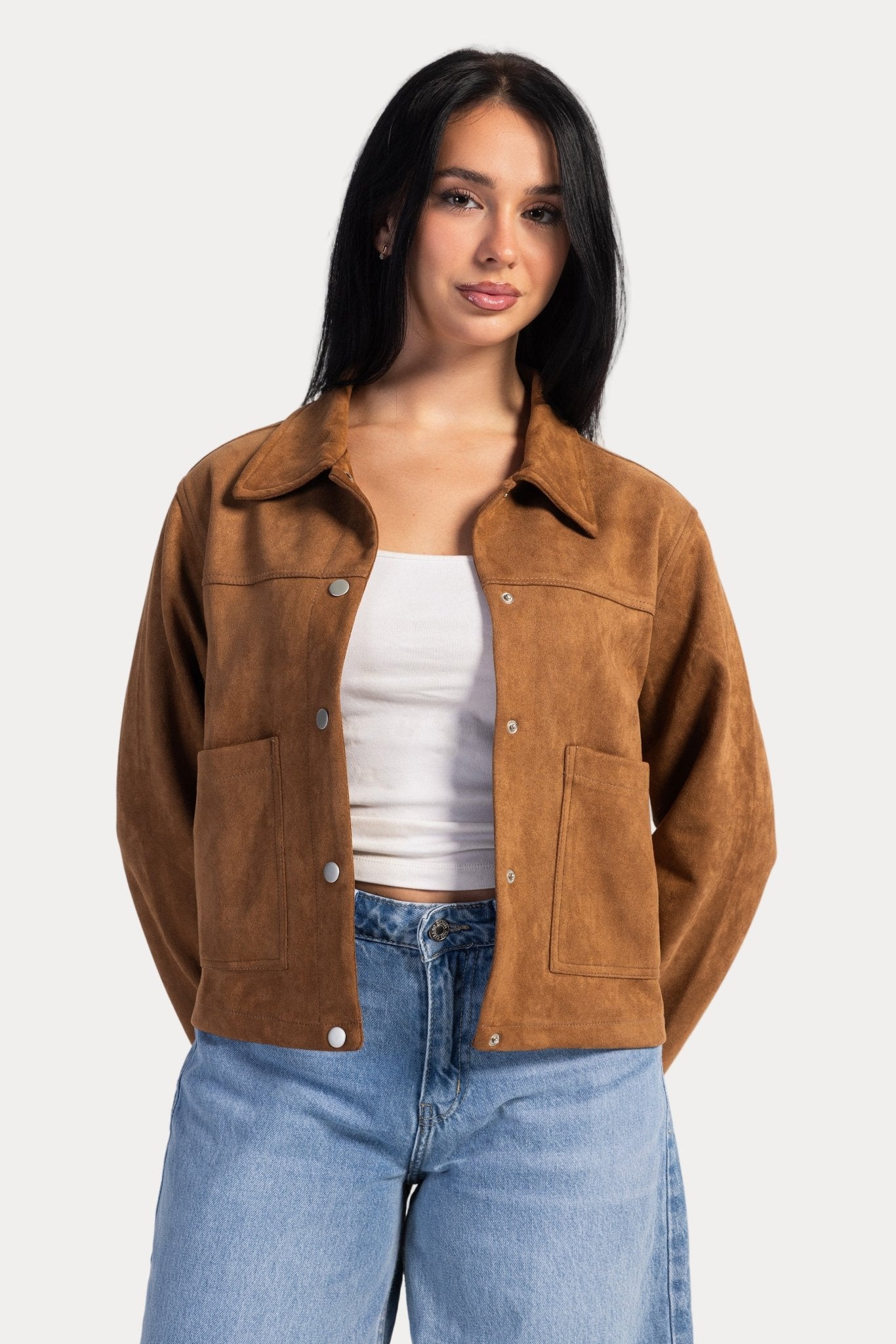Suede Jacket – Honey Brown Jacket CIZARO - Cizaro Jeans
