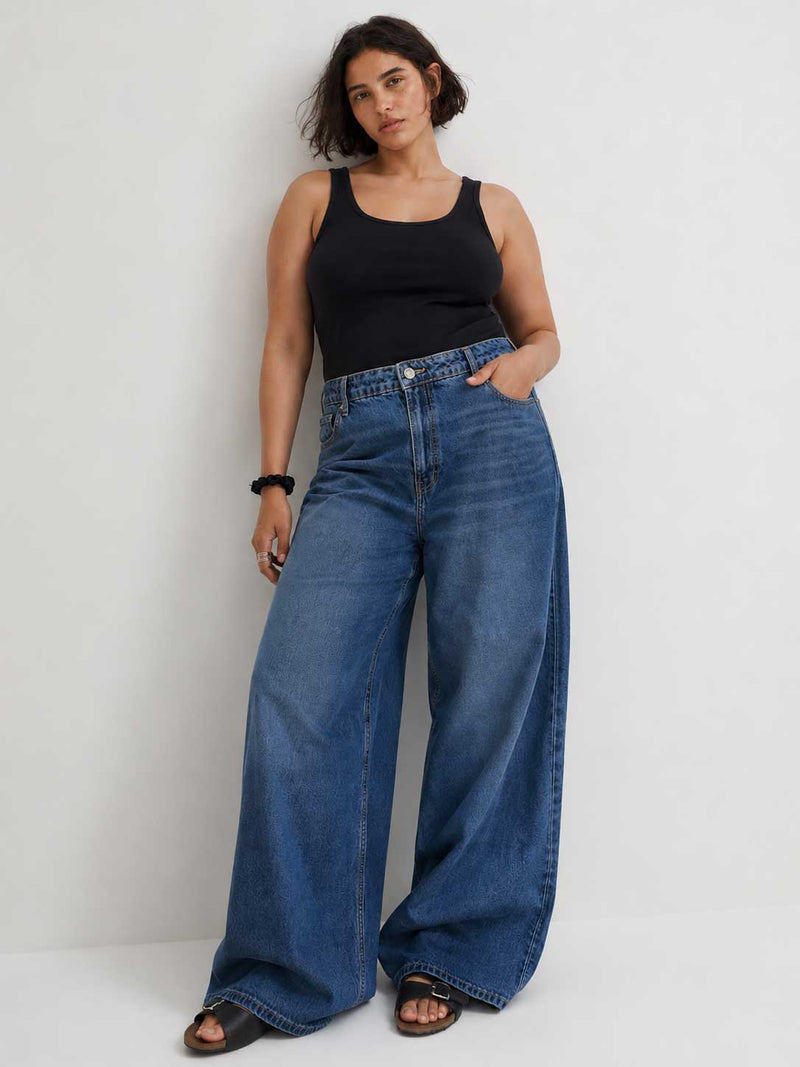 Super Baggy High waist washed Blue jeans Super baggy CIZARO - Cizaro Jeans