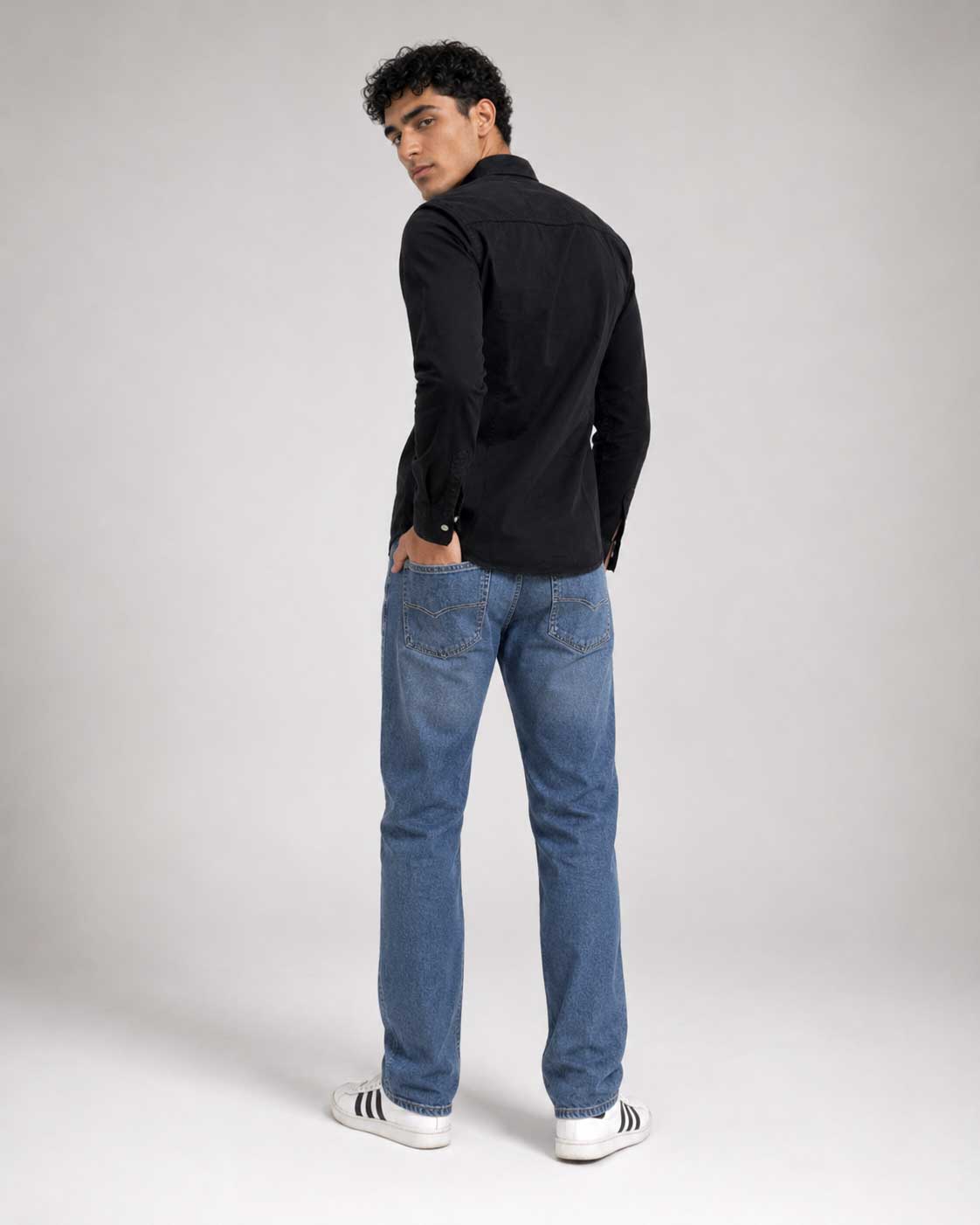 Regular Fit Denim Shirt – Black Shirt CIZARO - Cizaro Jeans